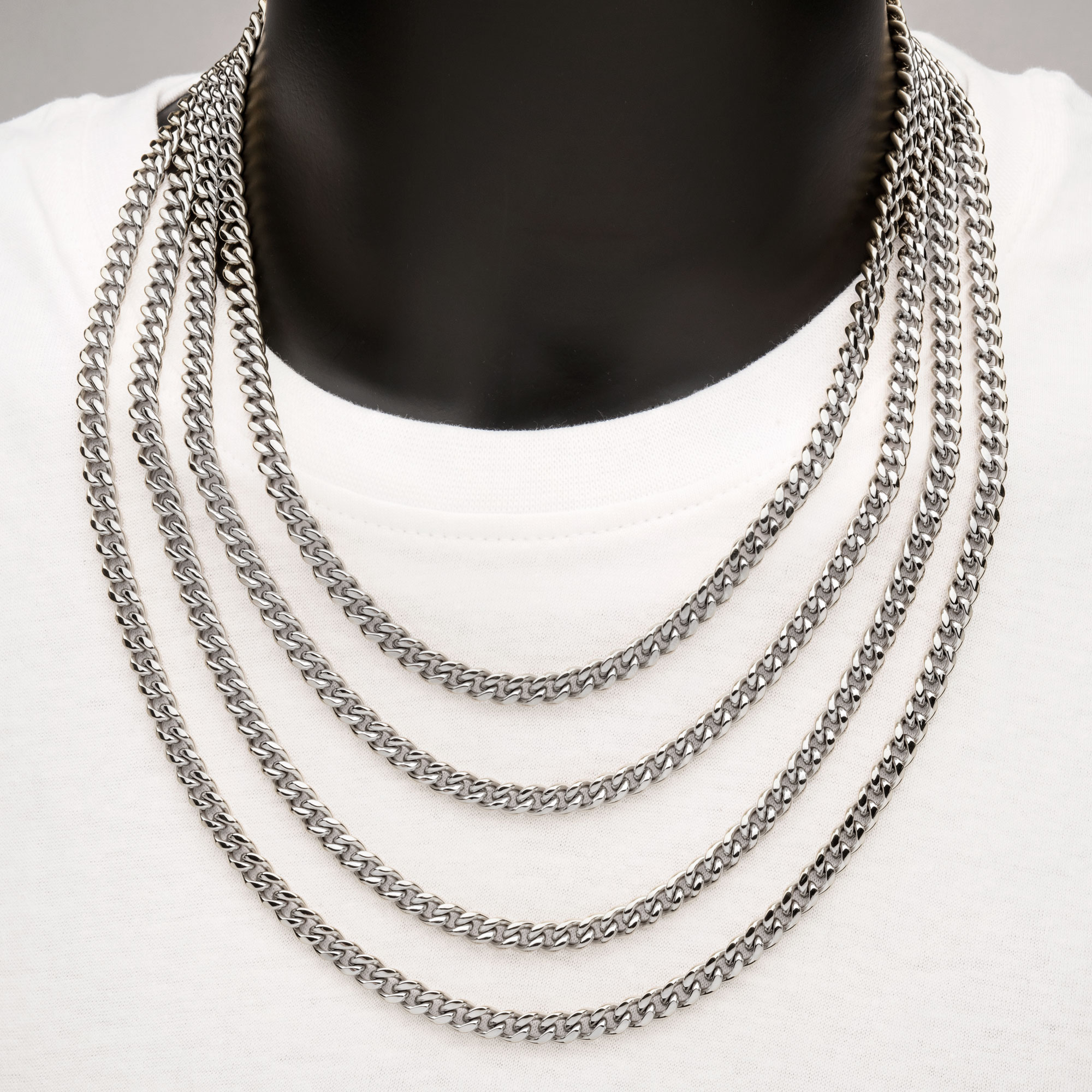 Stainless Steel Curb Chain Necklace Image 2 Milano Jewelers Pembroke Pines, FL