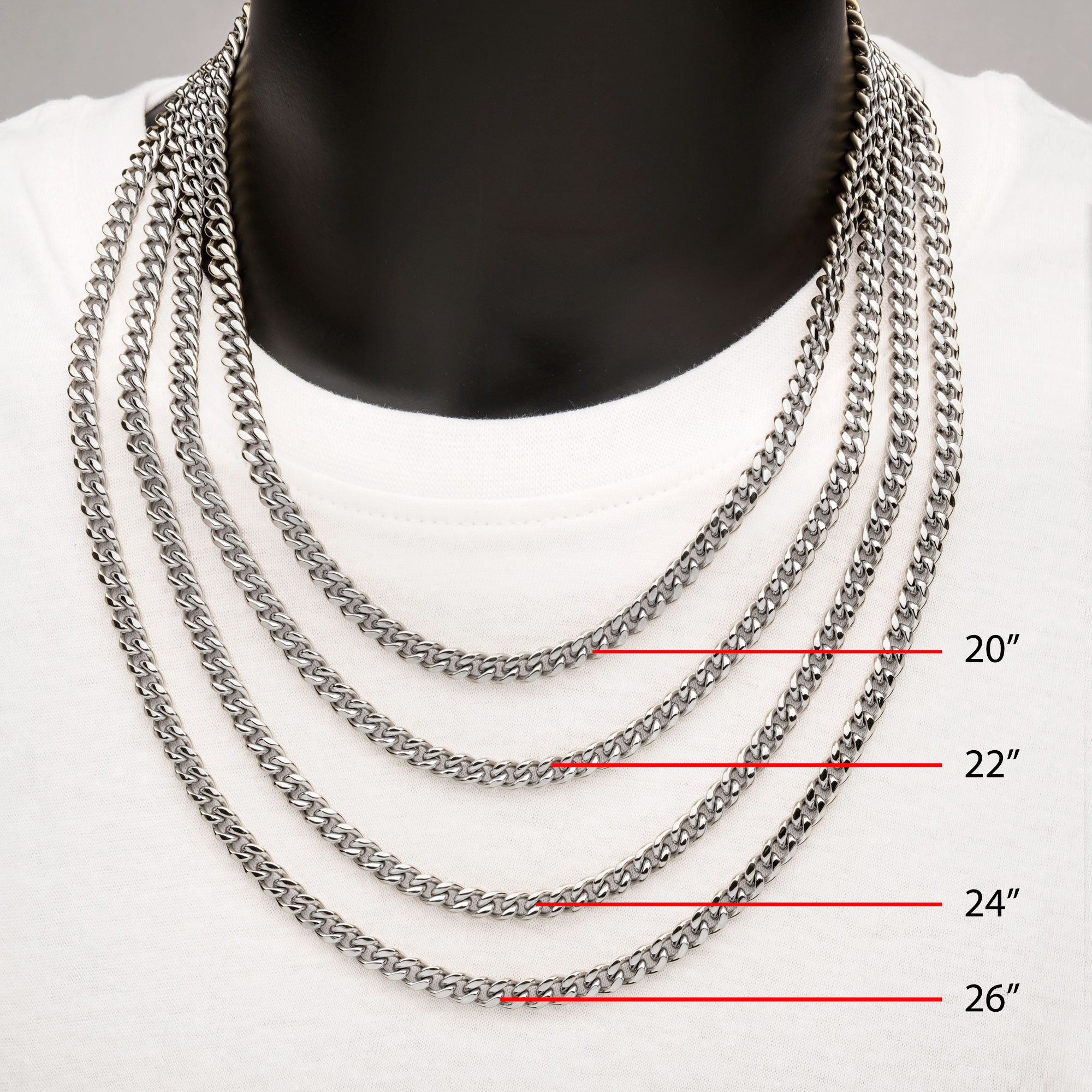 Stainless Steel Curb Chain Necklace Image 5 Milano Jewelers Pembroke Pines, FL