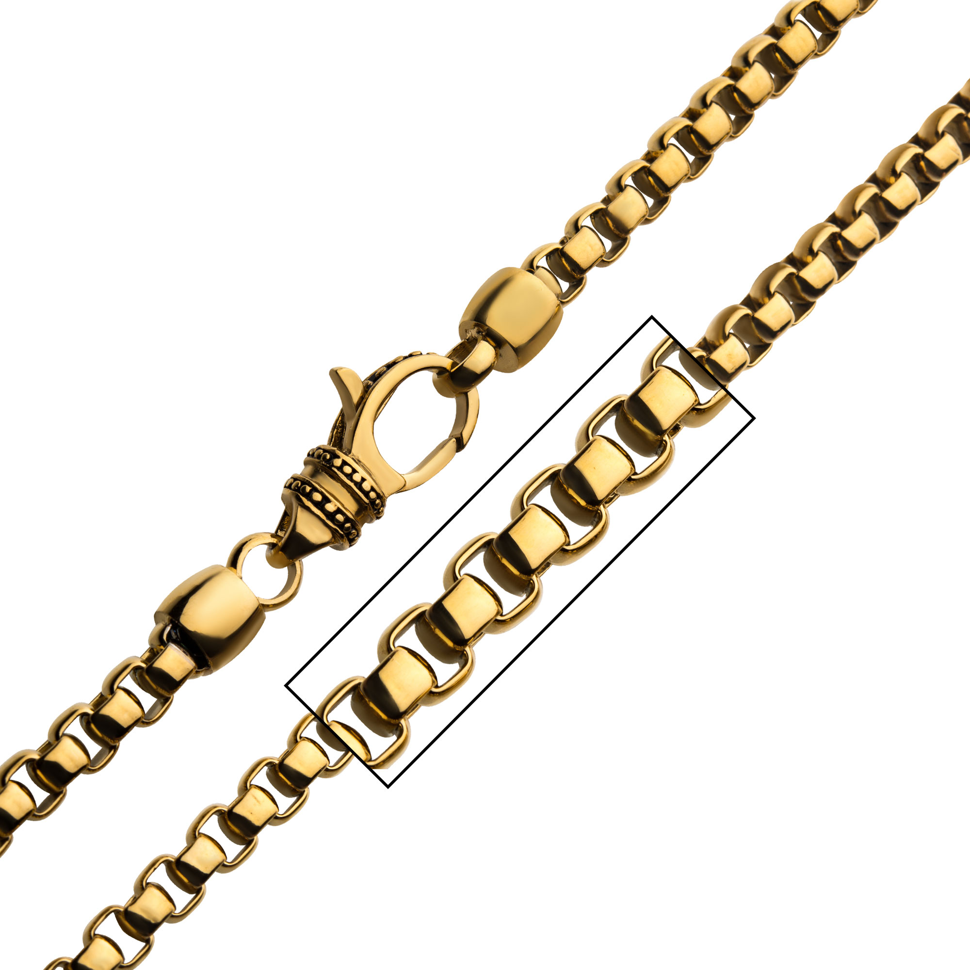 18K Gold Plated Bold Box Chain Necklace Midtown Diamonds Reno, NV