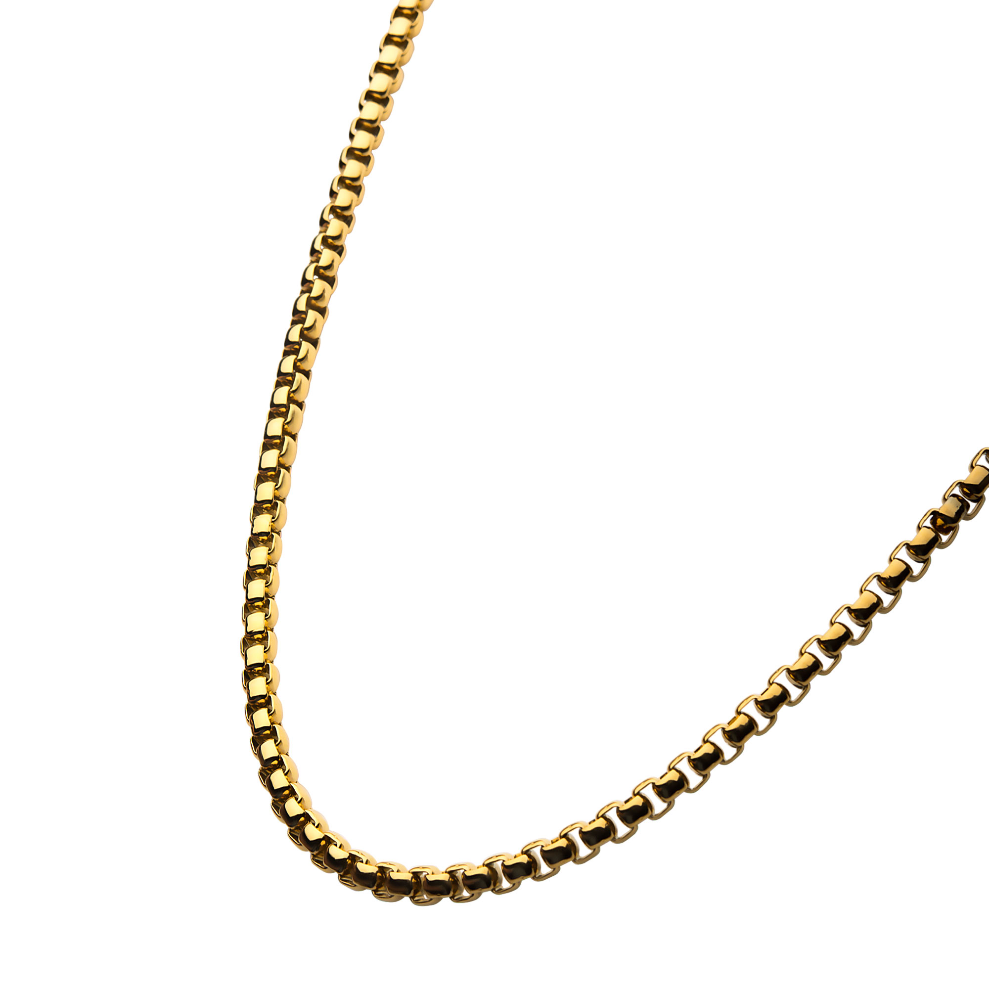 18K Gold Plated Bold Box Chain Necklace Image 3 Milano Jewelers Pembroke Pines, FL