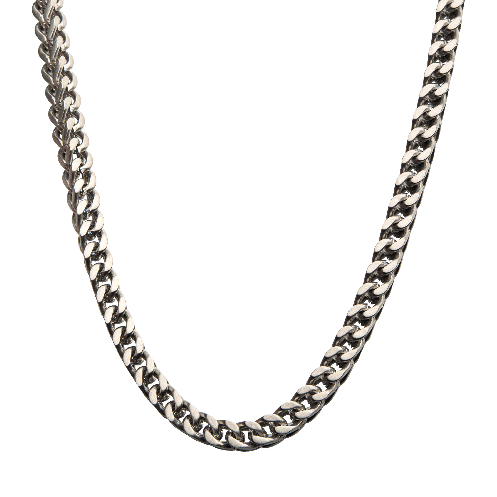 Stainless Steel Franco Chain Necklace Image 2 K. Martin Jeweler Dodge City, KS