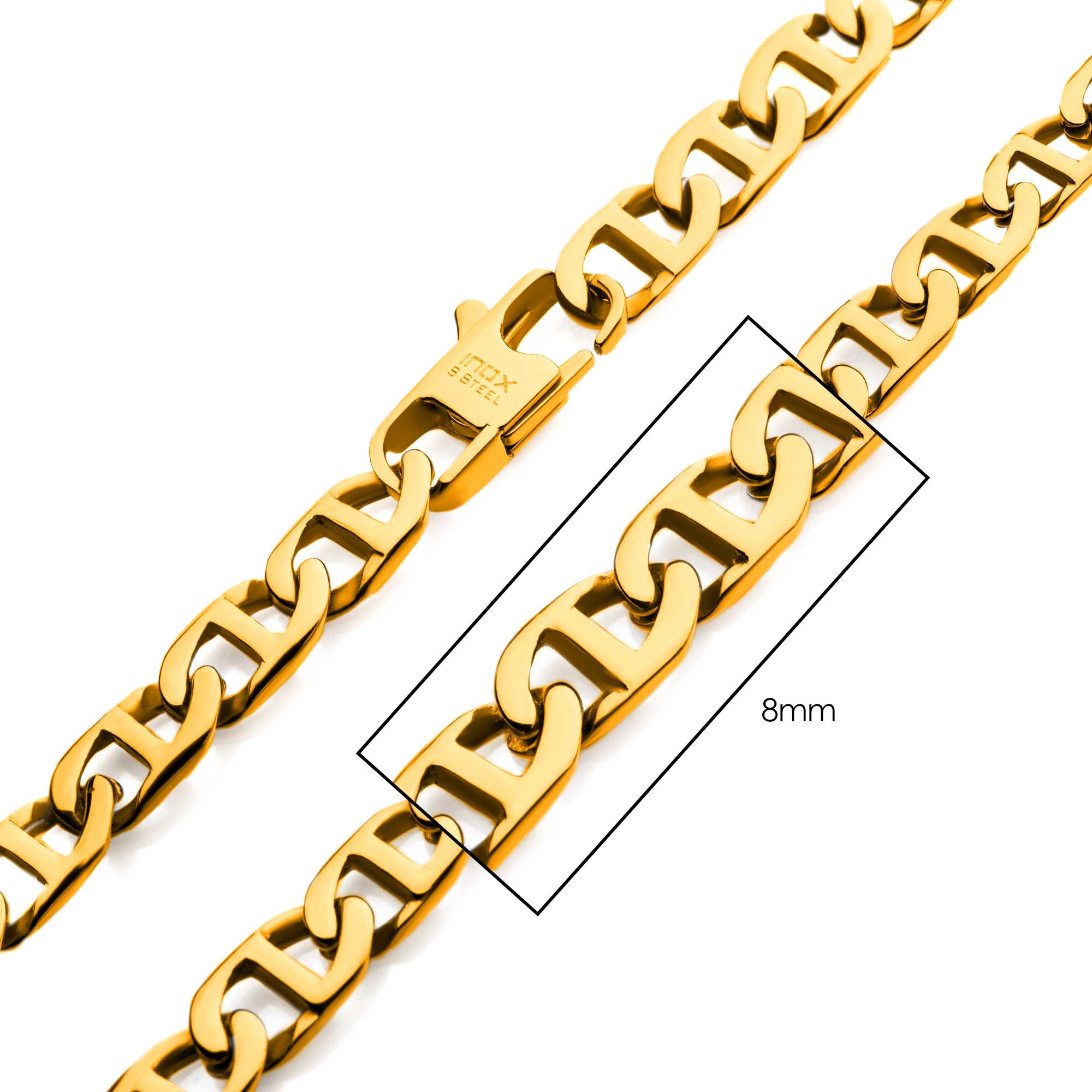 8mm 18K Gold Plated Mariner Link Chain Milano Jewelers Pembroke Pines, FL