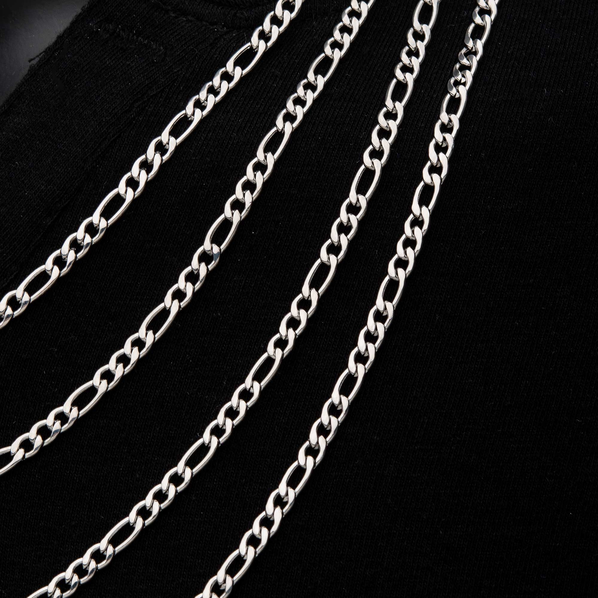 4mm Steel Figaro Chain Image 4 Morin Jewelers Southbridge, MA