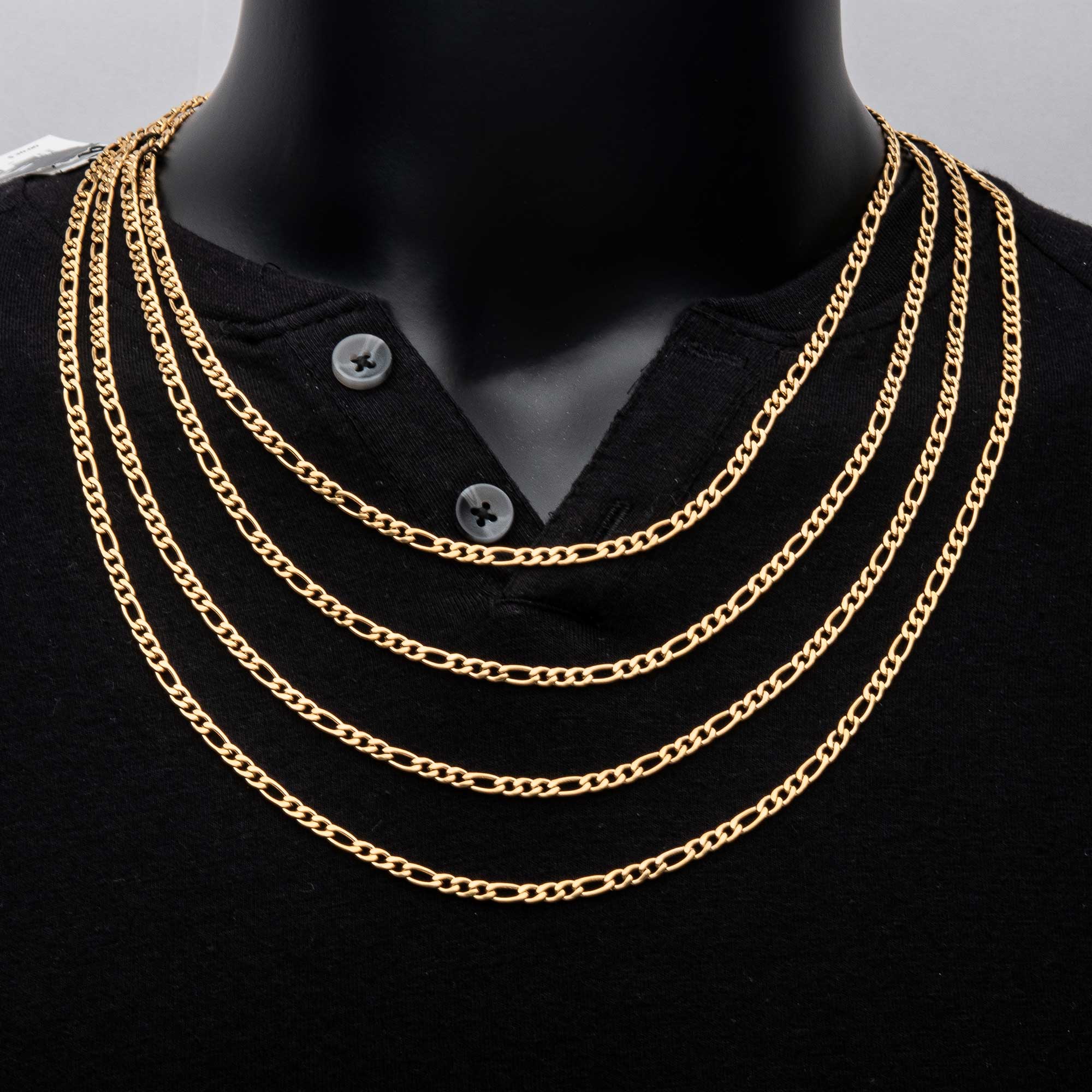 4mm 18K Gold Plated Figaro Chain Image 2 Milano Jewelers Pembroke Pines, FL