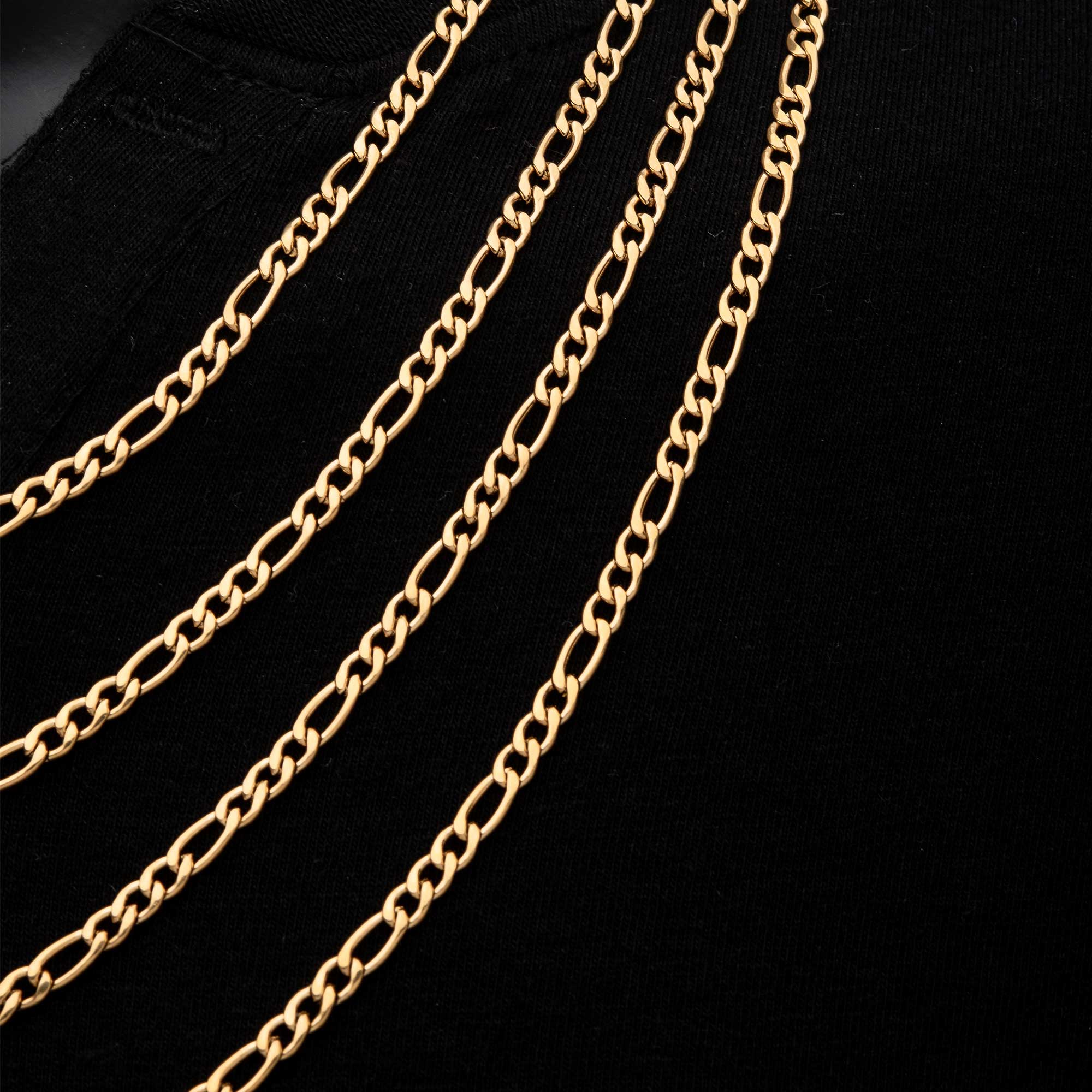 4mm 18K Gold Plated Figaro Chain Image 4 Midtown Diamonds Reno, NV