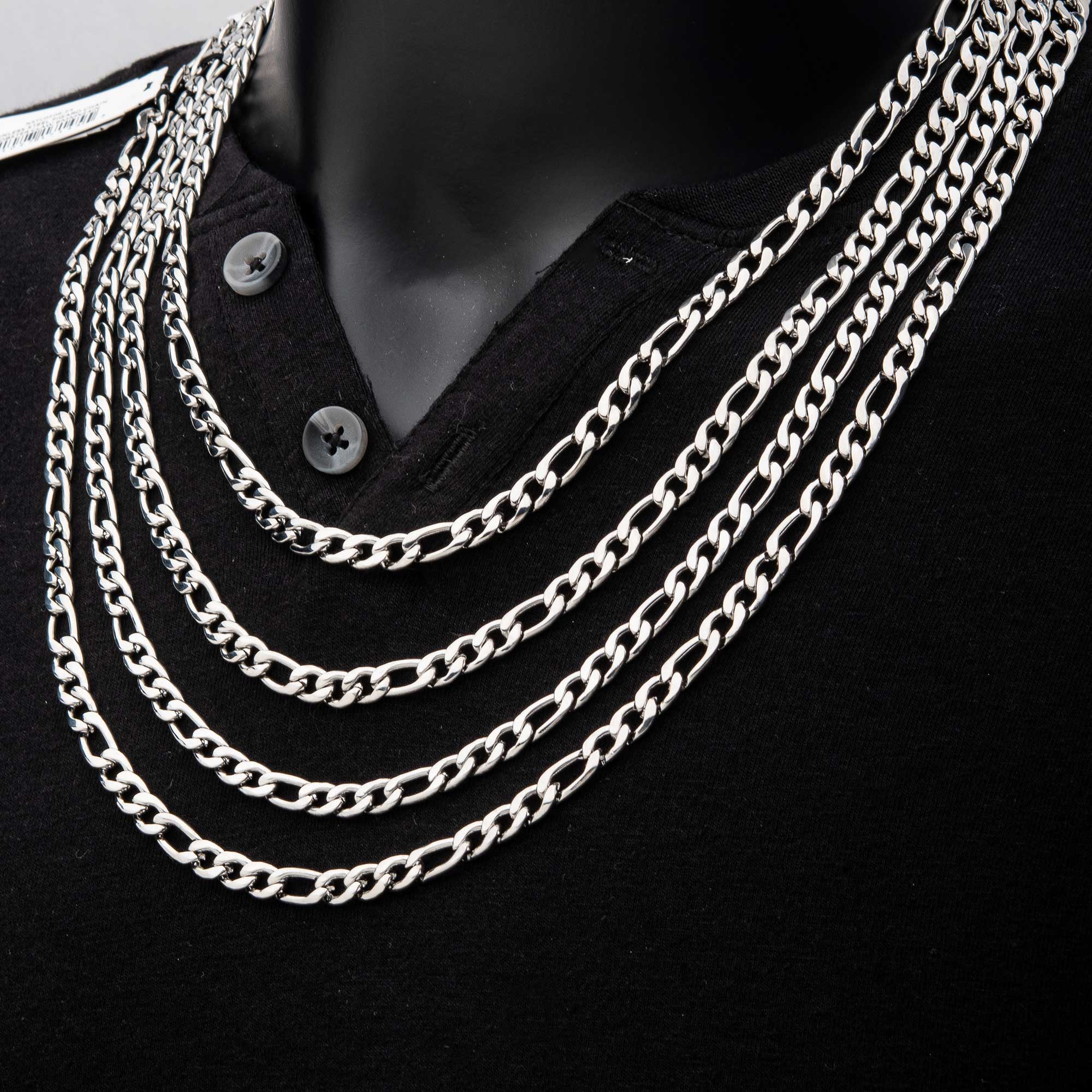 6mm Steel Figaro Chain Image 3 Morin Jewelers Southbridge, MA