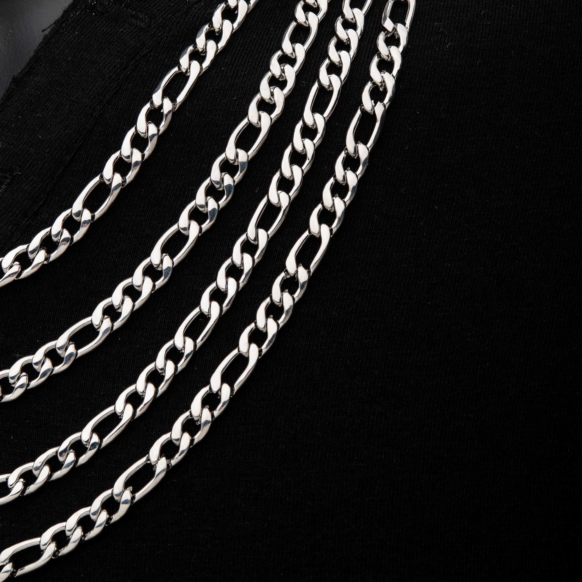 6mm Steel Figaro Chain Image 4 Milano Jewelers Pembroke Pines, FL