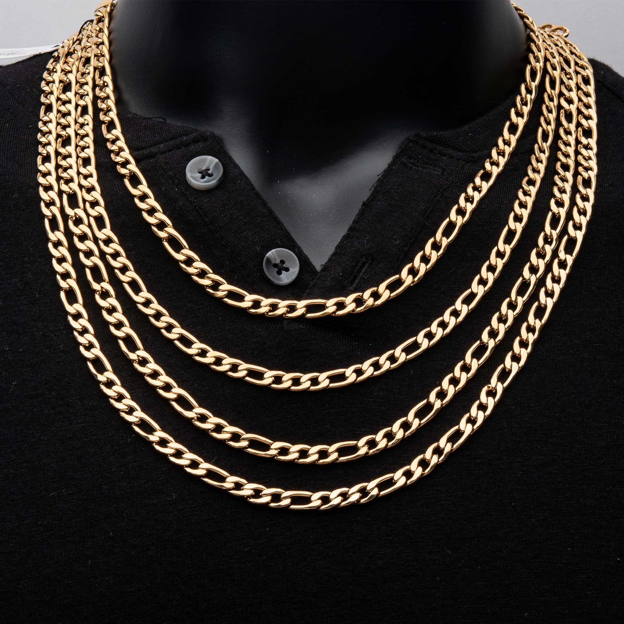 6mm 18K Gold Plated Figaro Chain Image 2 Milano Jewelers Pembroke Pines, FL
