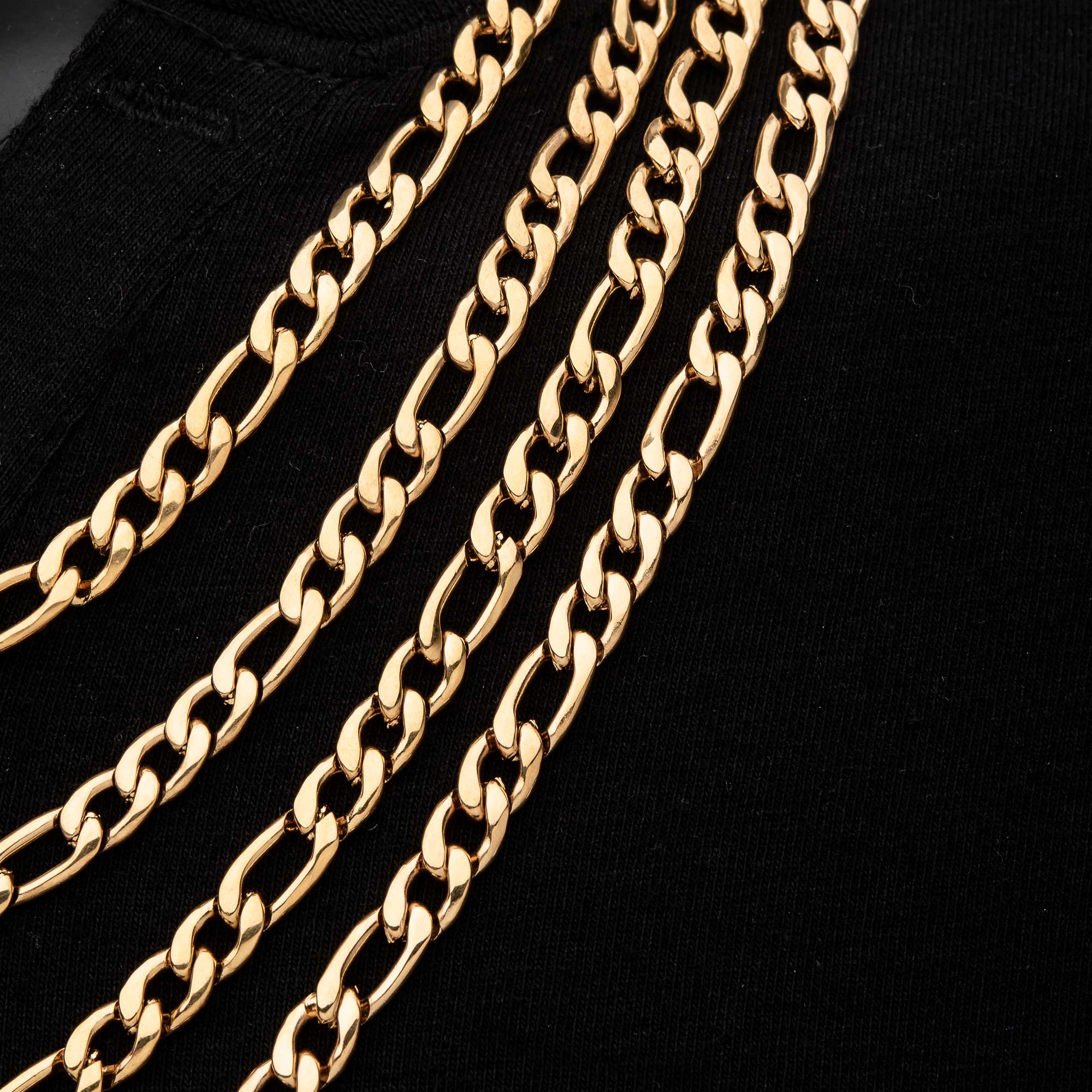 6mm 18K Gold Plated Figaro Chain Image 4 Milano Jewelers Pembroke Pines, FL