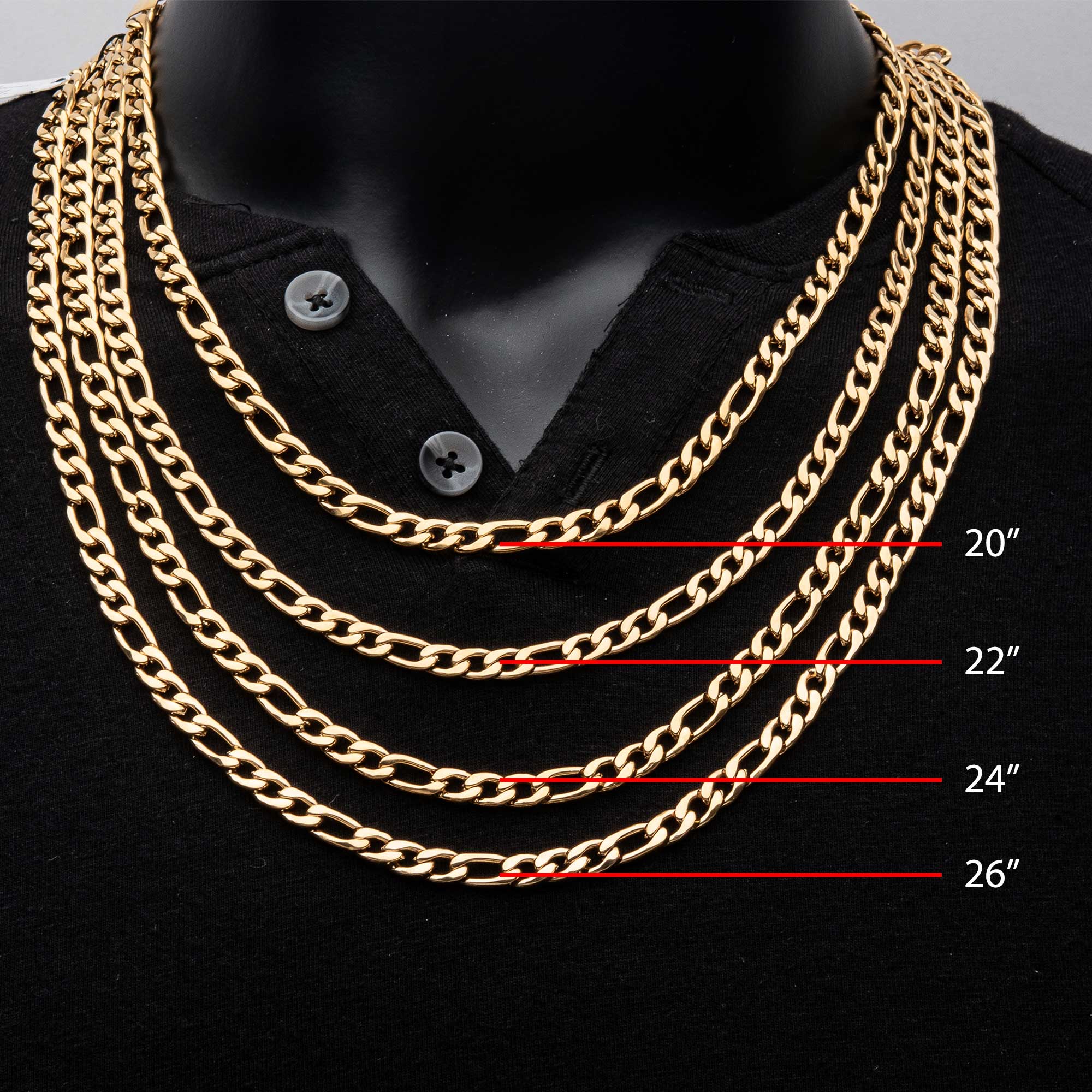 6mm 18K Gold Plated Figaro Chain Image 5 Milano Jewelers Pembroke Pines, FL