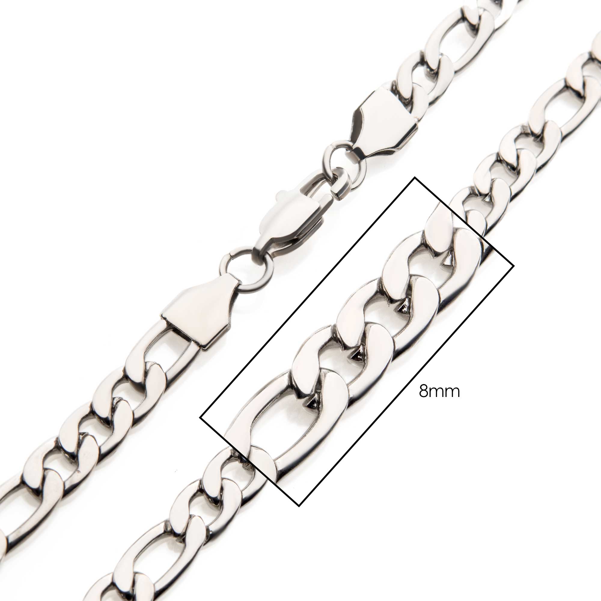8mm Steel Figaro Chain P.K. Bennett Jewelers Mundelein, IL
