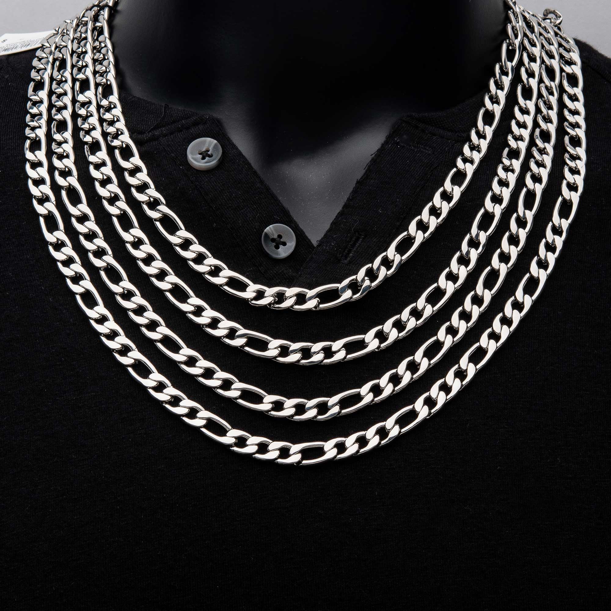 8mm Steel Figaro Chain Image 2 Enchanted Jewelry Plainfield, CT
