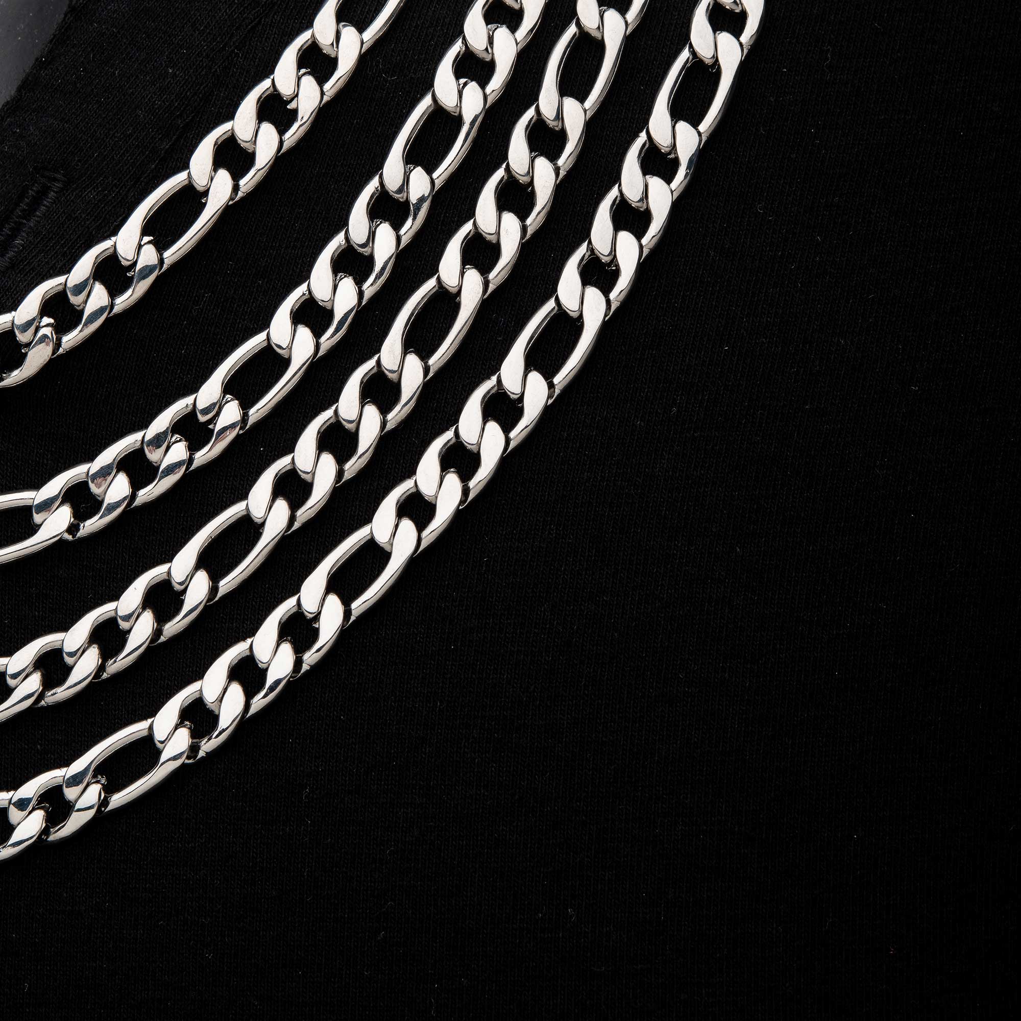 8mm Steel Figaro Chain Image 4 P.K. Bennett Jewelers Mundelein, IL