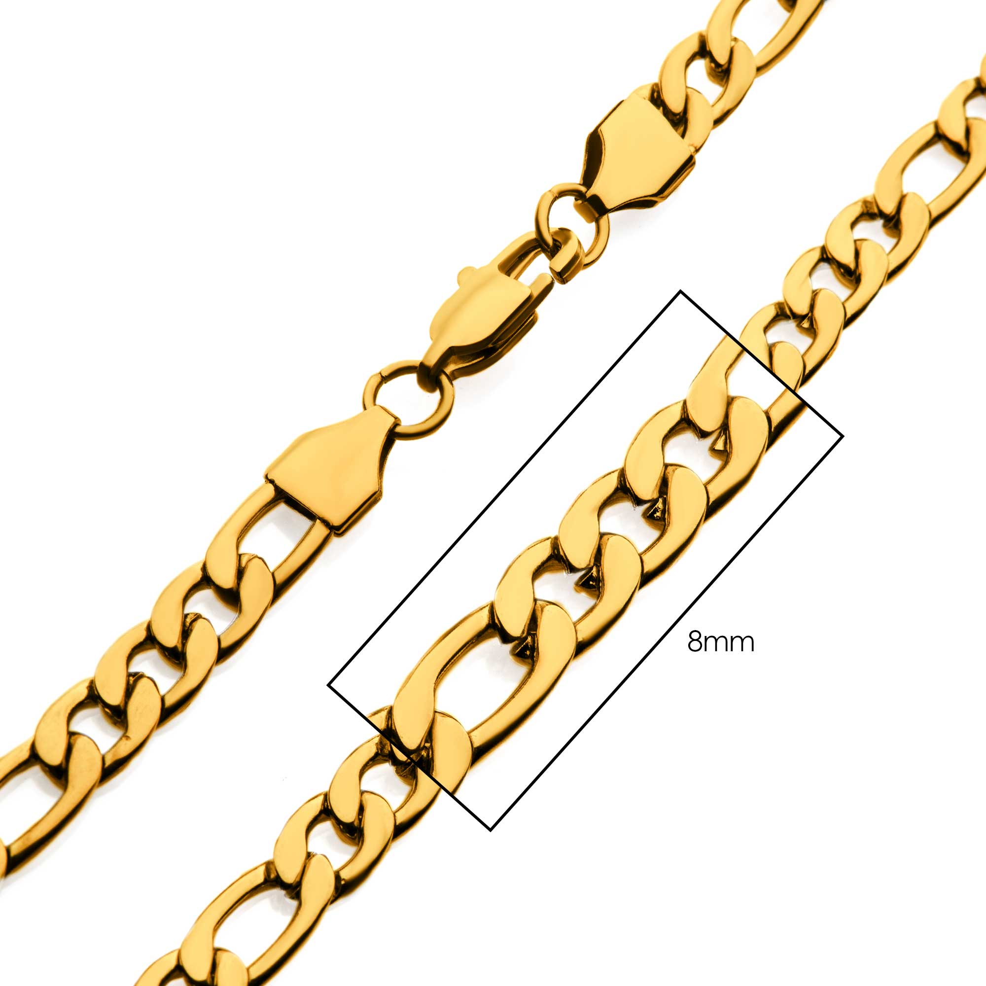 8mm 18K Gold Plated Figaro Chain Morin Jewelers Southbridge, MA