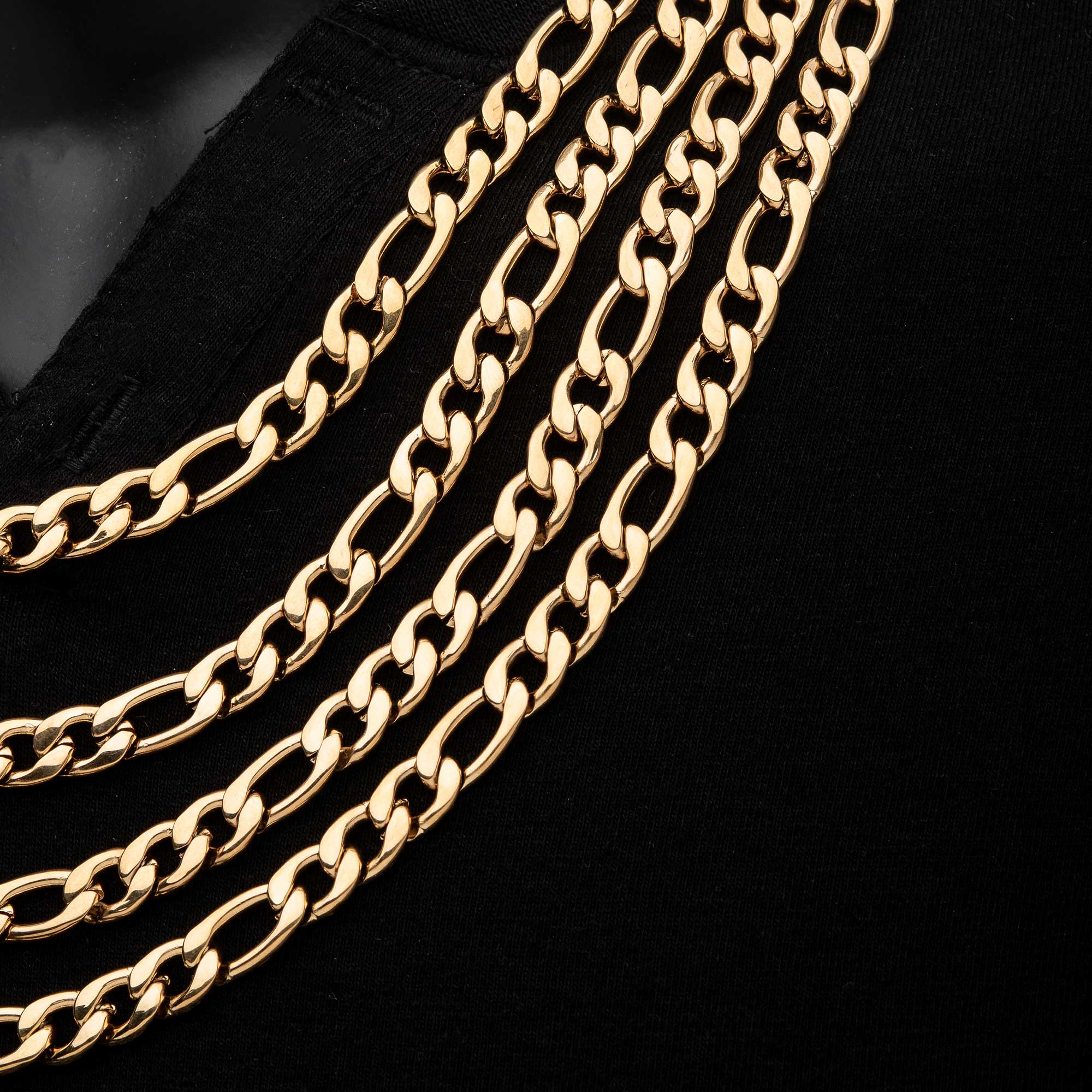 8mm 18K Gold Plated Figaro Chain Image 4 Morin Jewelers Southbridge, MA