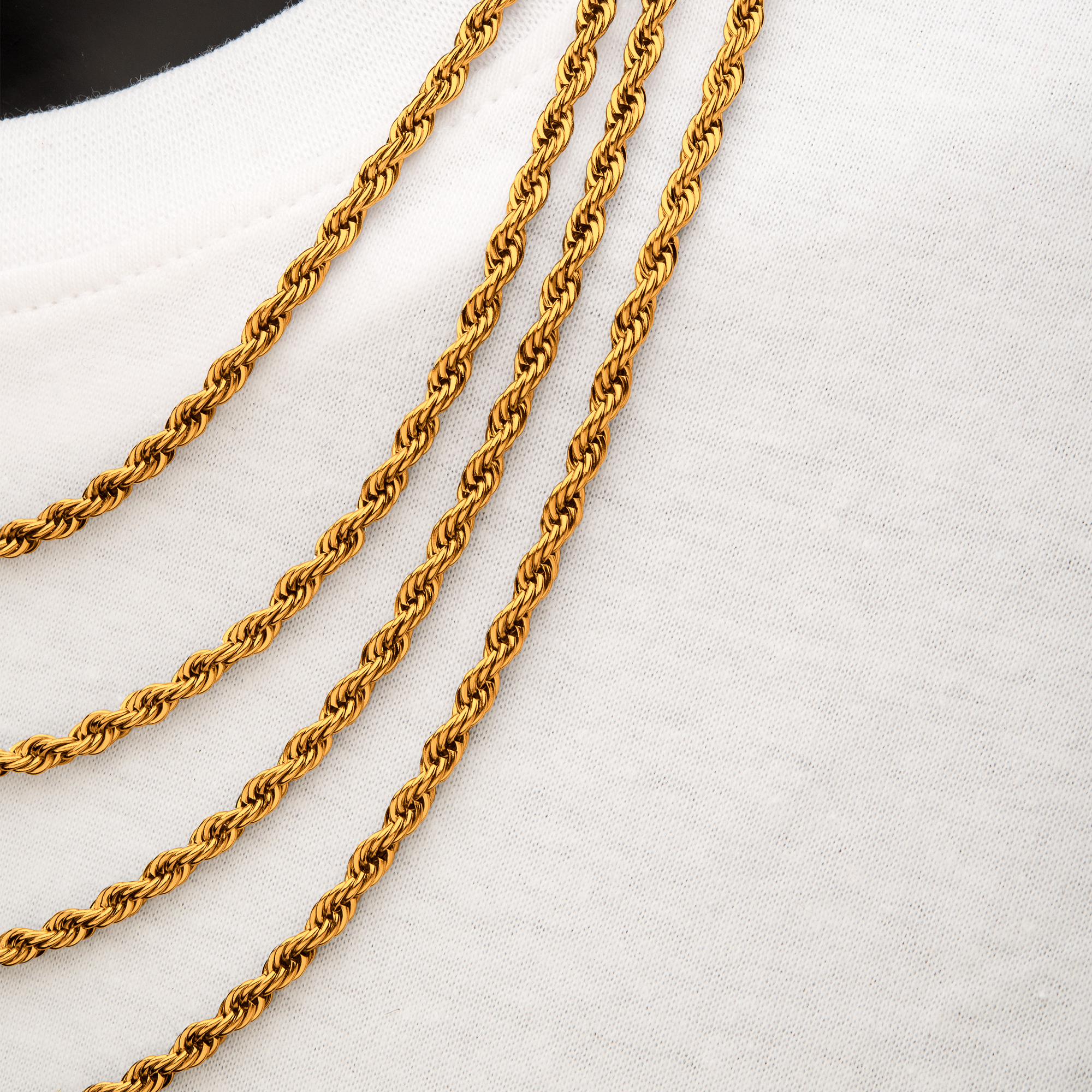 4mm 18K Gold Plated Rope Chain Image 4 Milano Jewelers Pembroke Pines, FL