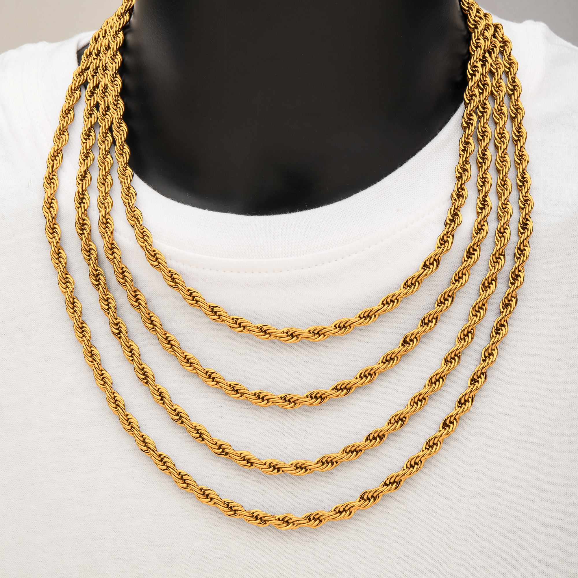 6mm 18K Gold Plated Rope Chain Image 2 Midtown Diamonds Reno, NV