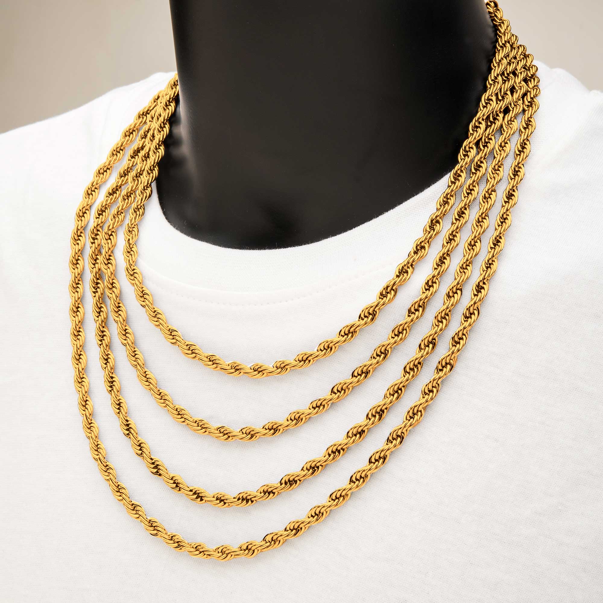 6mm 18K Gold Plated Rope Chain Image 3 P.K. Bennett Jewelers Mundelein, IL