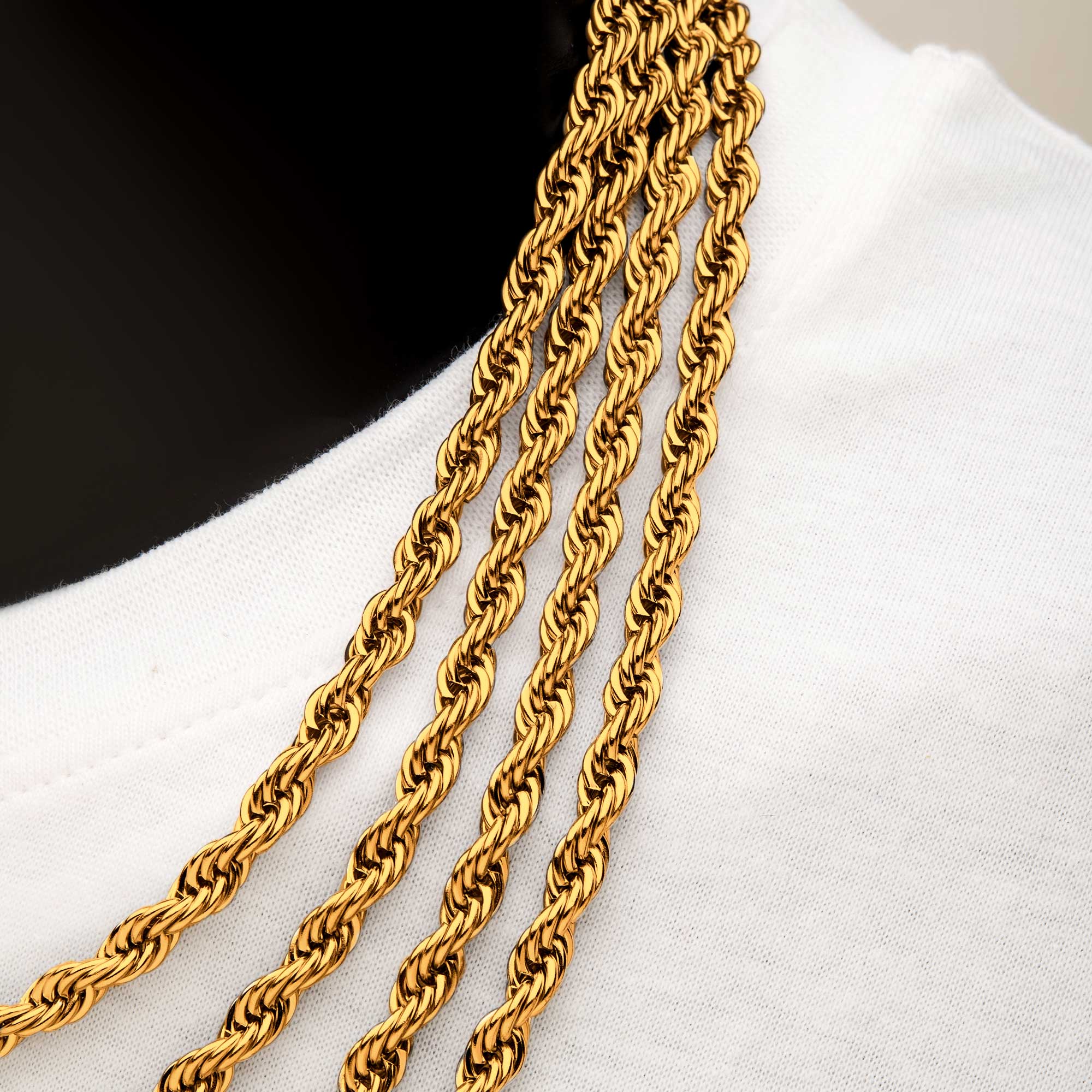 6mm 18K Gold Plated Rope Chain Image 4 Midtown Diamonds Reno, NV