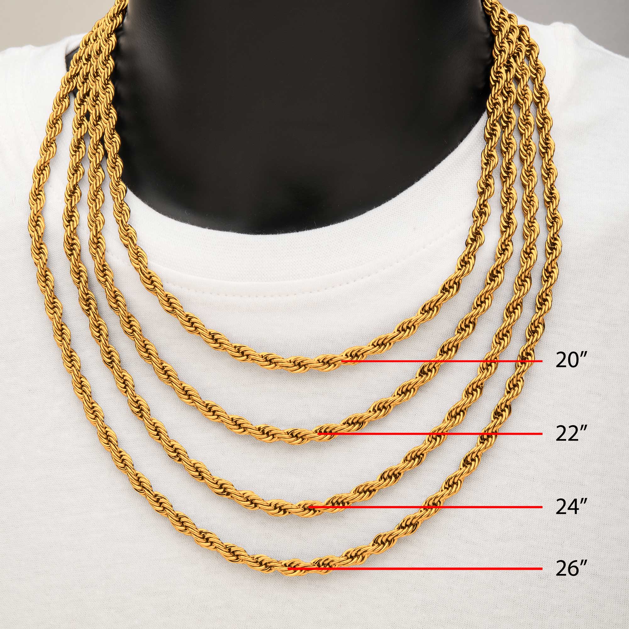 6mm 18K Gold Plated Rope Chain Image 5 P.K. Bennett Jewelers Mundelein, IL