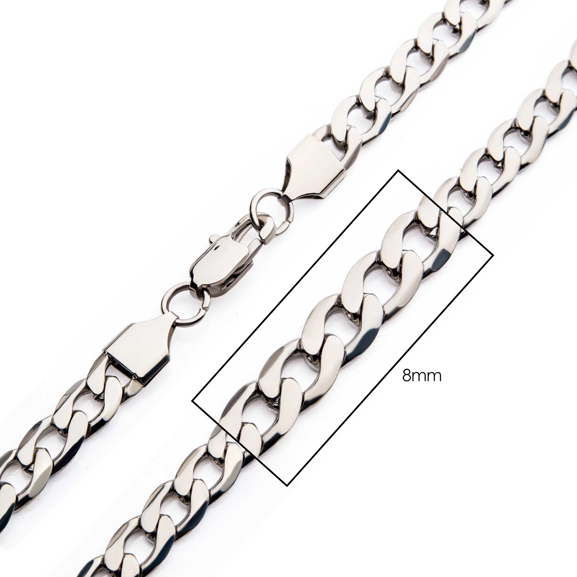 8mm Steel Bevel Curb Chain Enchanted Jewelry Plainfield, CT