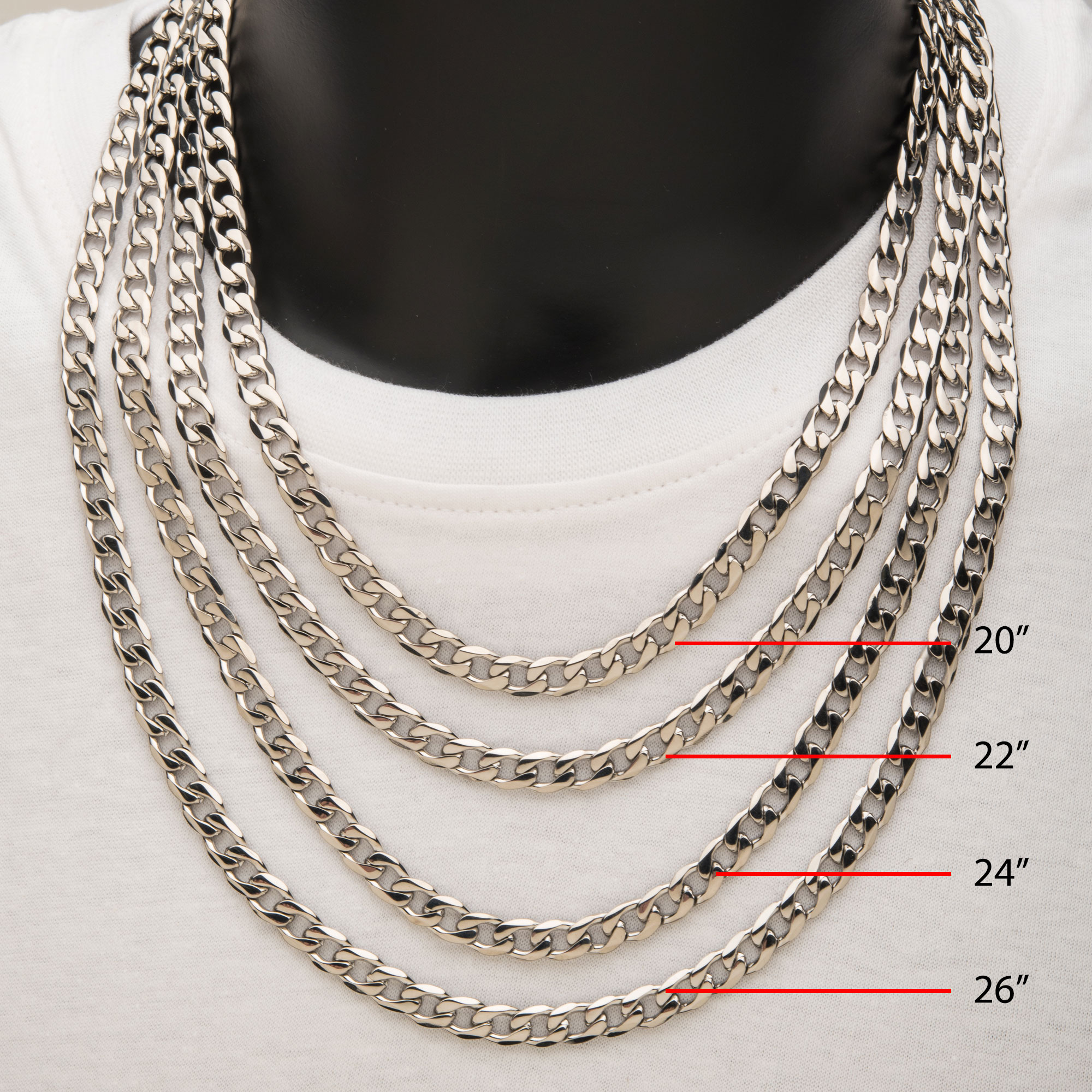 8mm Steel Bevel Curb Chain Image 5 Enchanted Jewelry Plainfield, CT