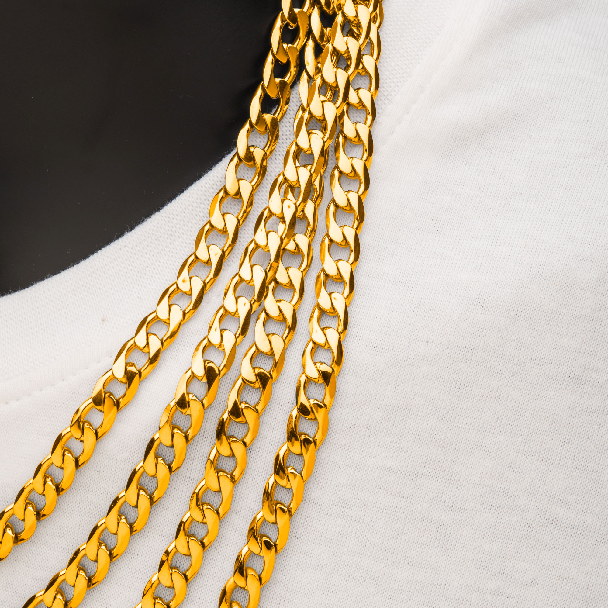 8mm 18K Gold Plated Bevel Curb Chain Image 4 Carroll / Ochs Jewelers Monroe, MI