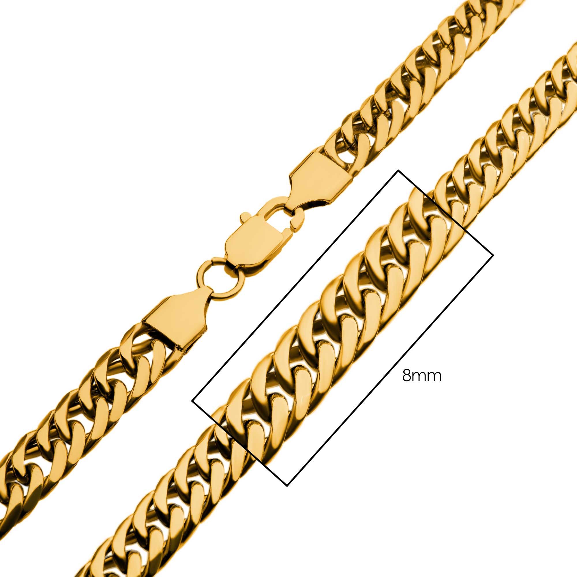 8mm 18K Gold Plated Dome Curb Chain Milano Jewelers Pembroke Pines, FL