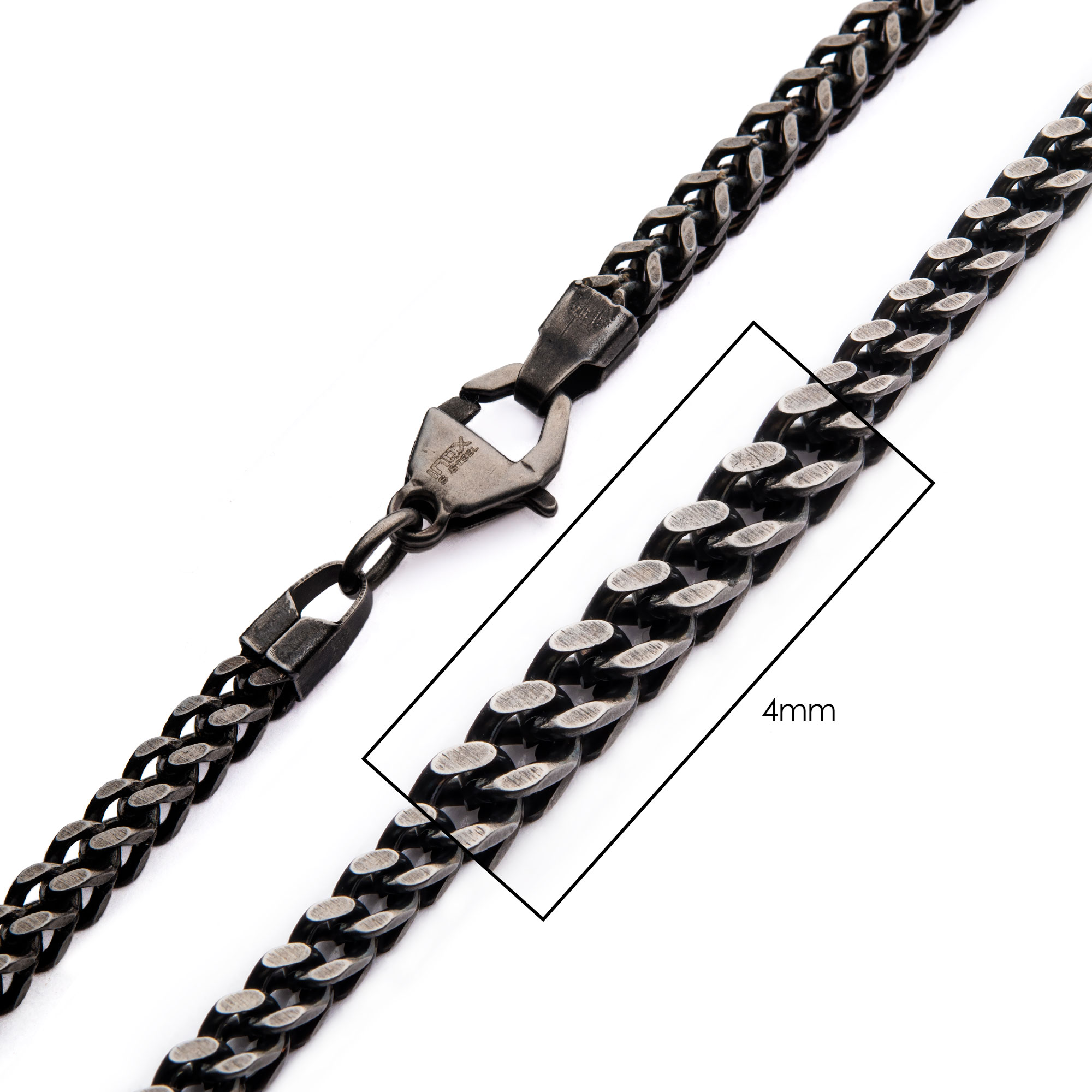 4mm Oxidized Steel Franco Chain Enchanted Jewelry Plainfield, CT