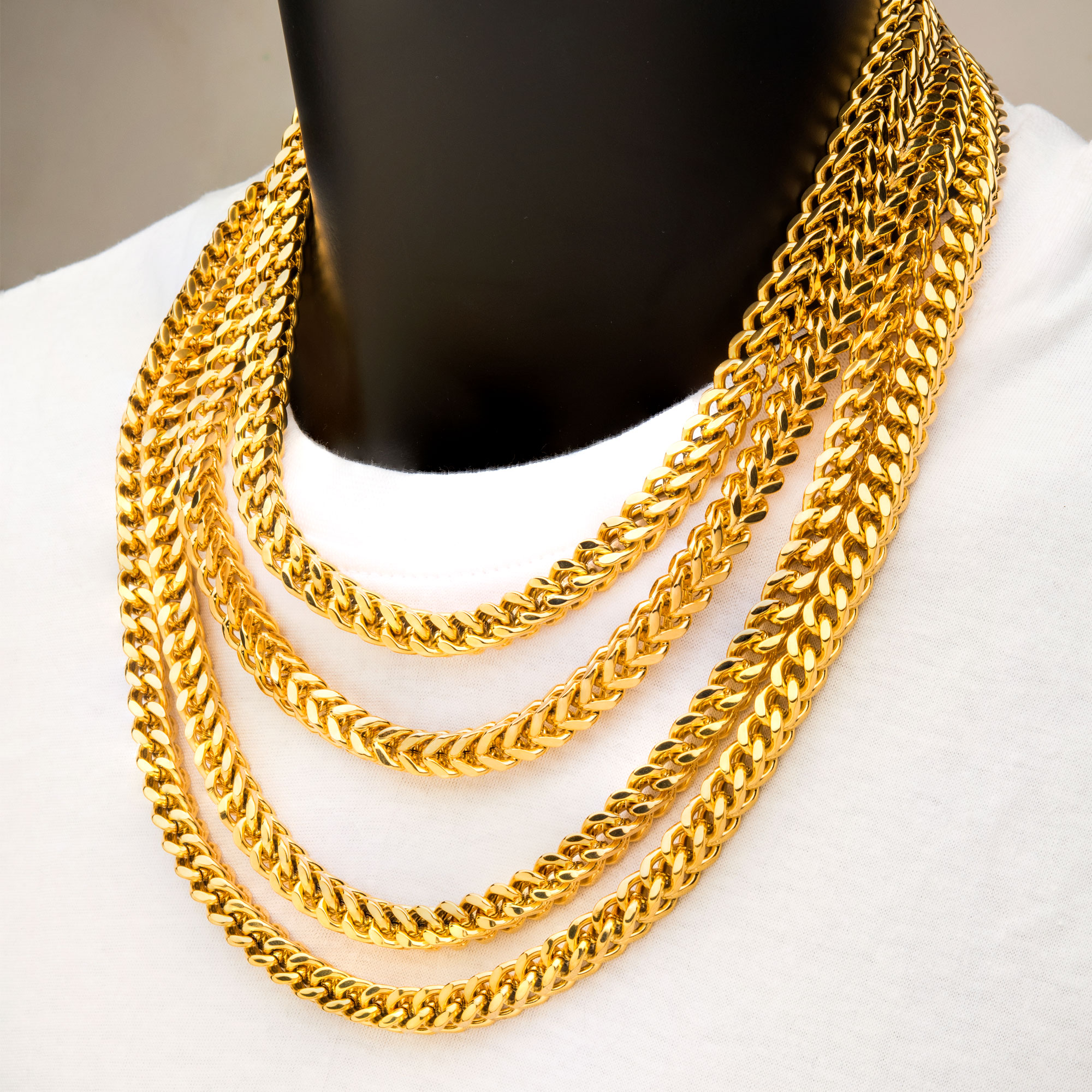 4mm 18K Gold Plated Franco Chain Image 3 Milano Jewelers Pembroke Pines, FL