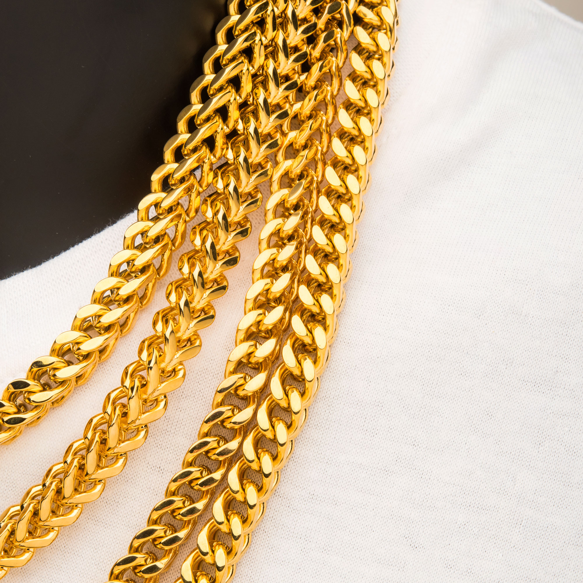 4mm 18K Gold Plated Franco Chain Image 4 Milano Jewelers Pembroke Pines, FL