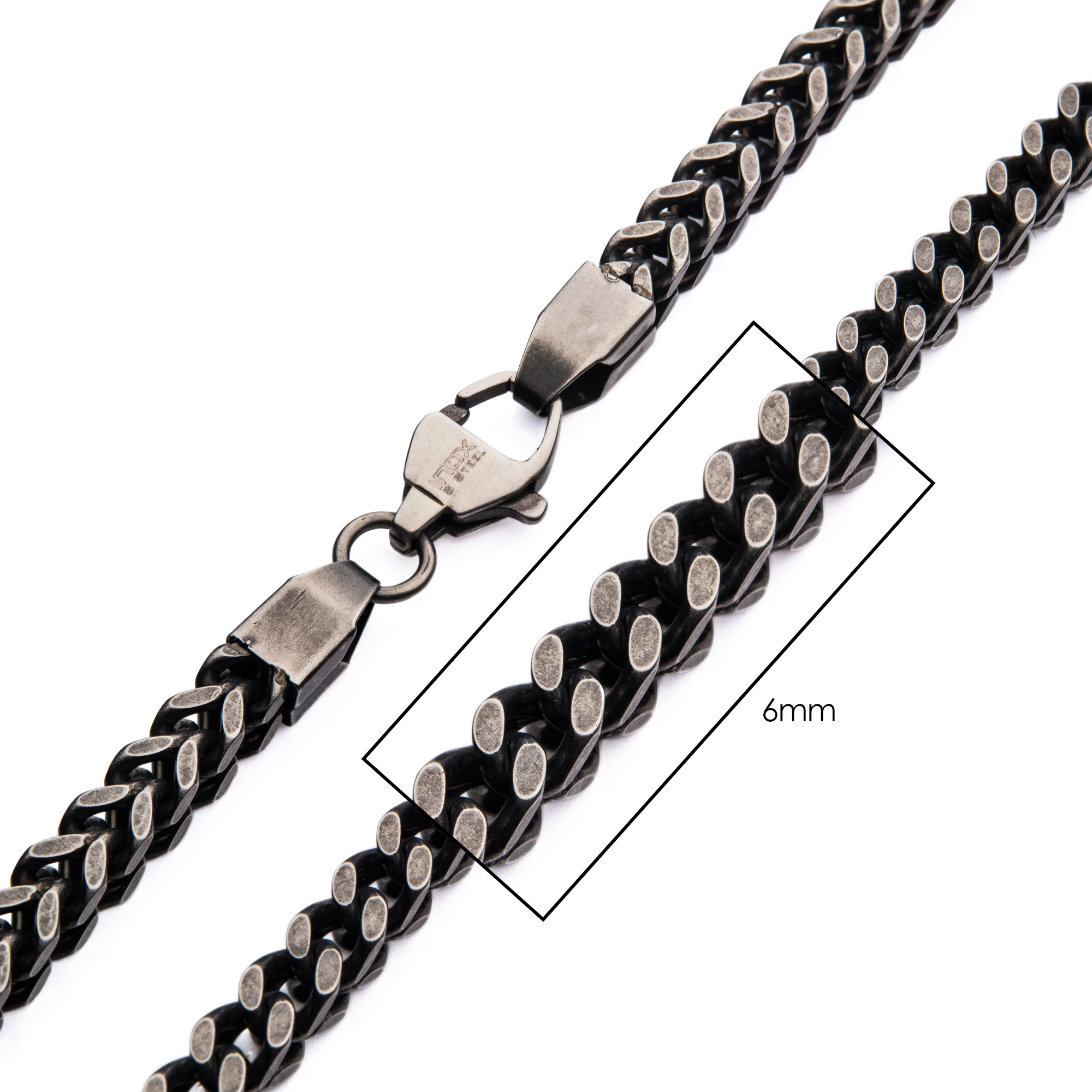 6mm Oxidized Steel Franco Chain Mueller Jewelers Chisago City, MN