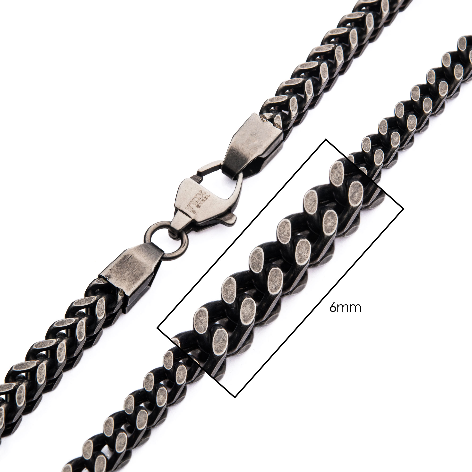 8mm Oxidized Steel Franco Chain Enchanted Jewelry Plainfield, CT
