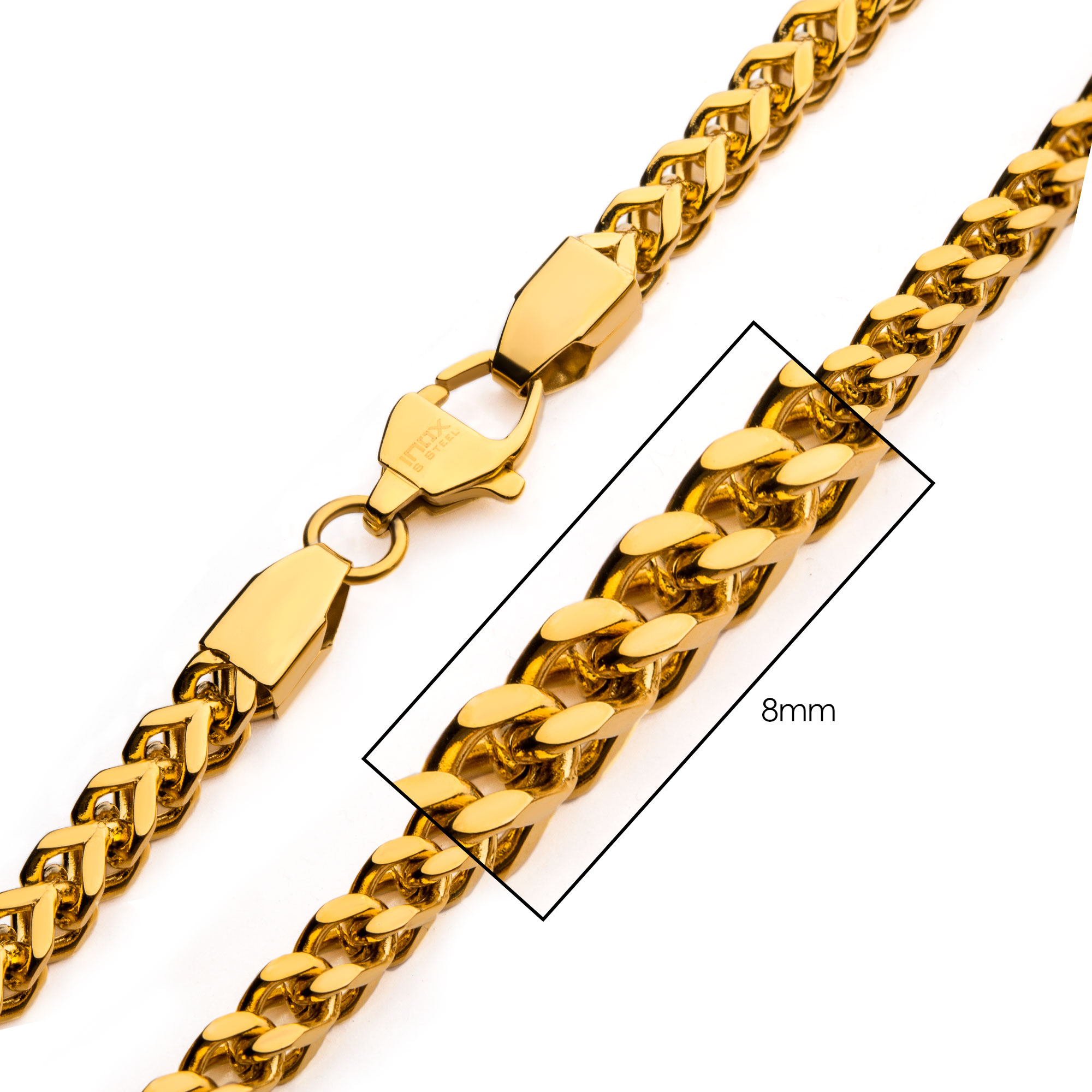 8mm 18K Gold Plated Franco Chain Enchanted Jewelry Plainfield, CT