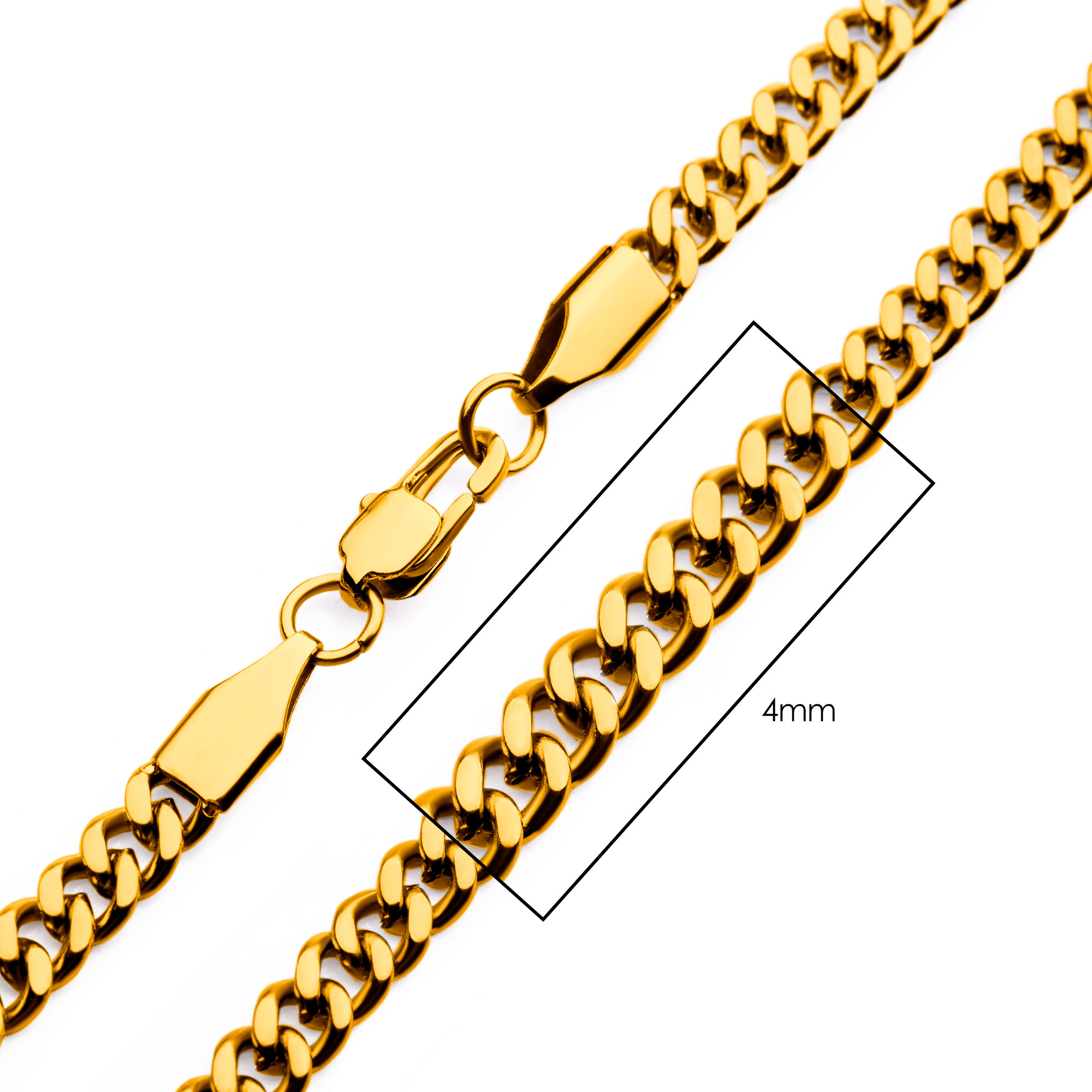 4mm 18K Gold Plated Diamond Cut Curb Chain Carroll / Ochs Jewelers Monroe, MI