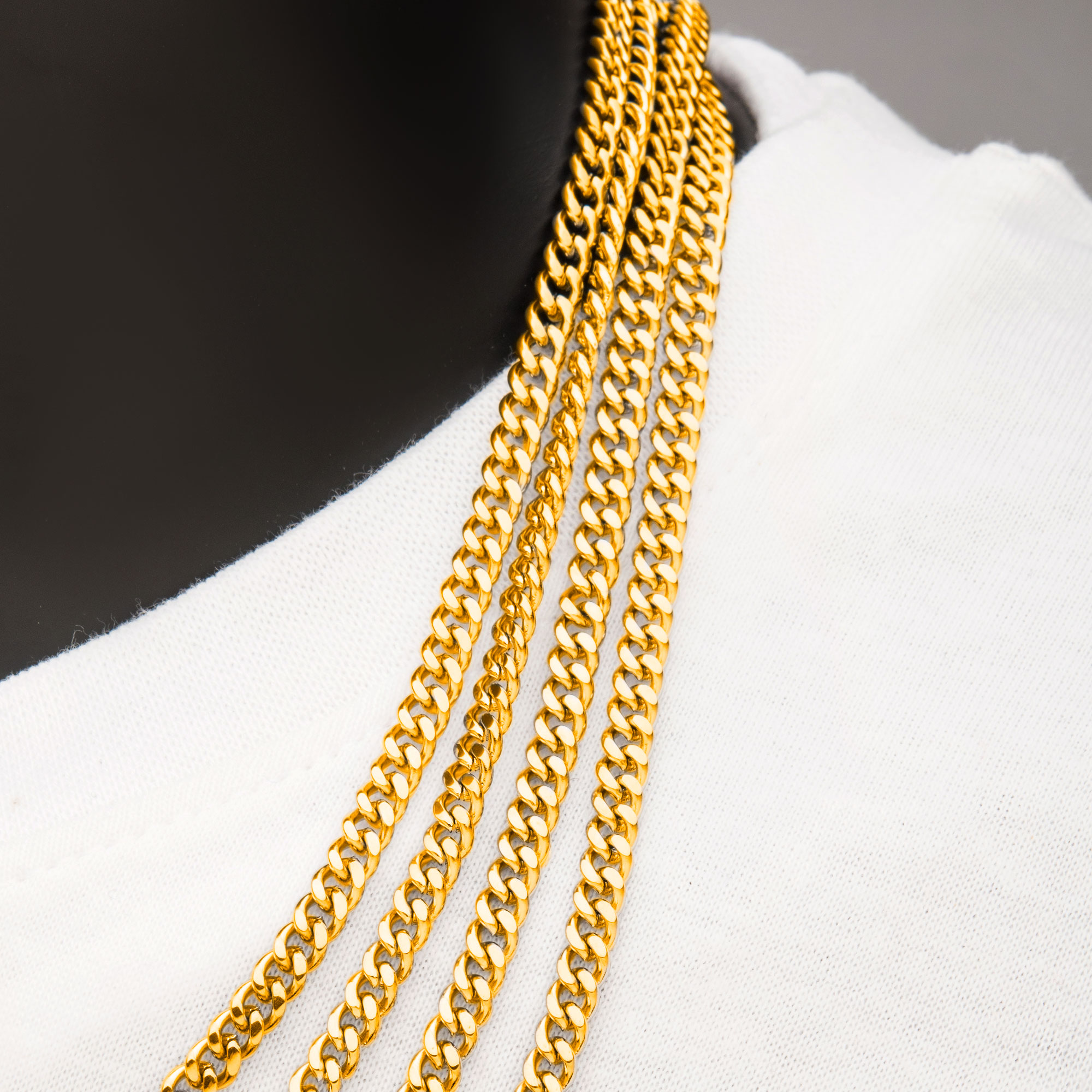 4mm 18K Gold Plated Diamond Cut Curb Chain Image 4 Enchanted Jewelry Plainfield, CT