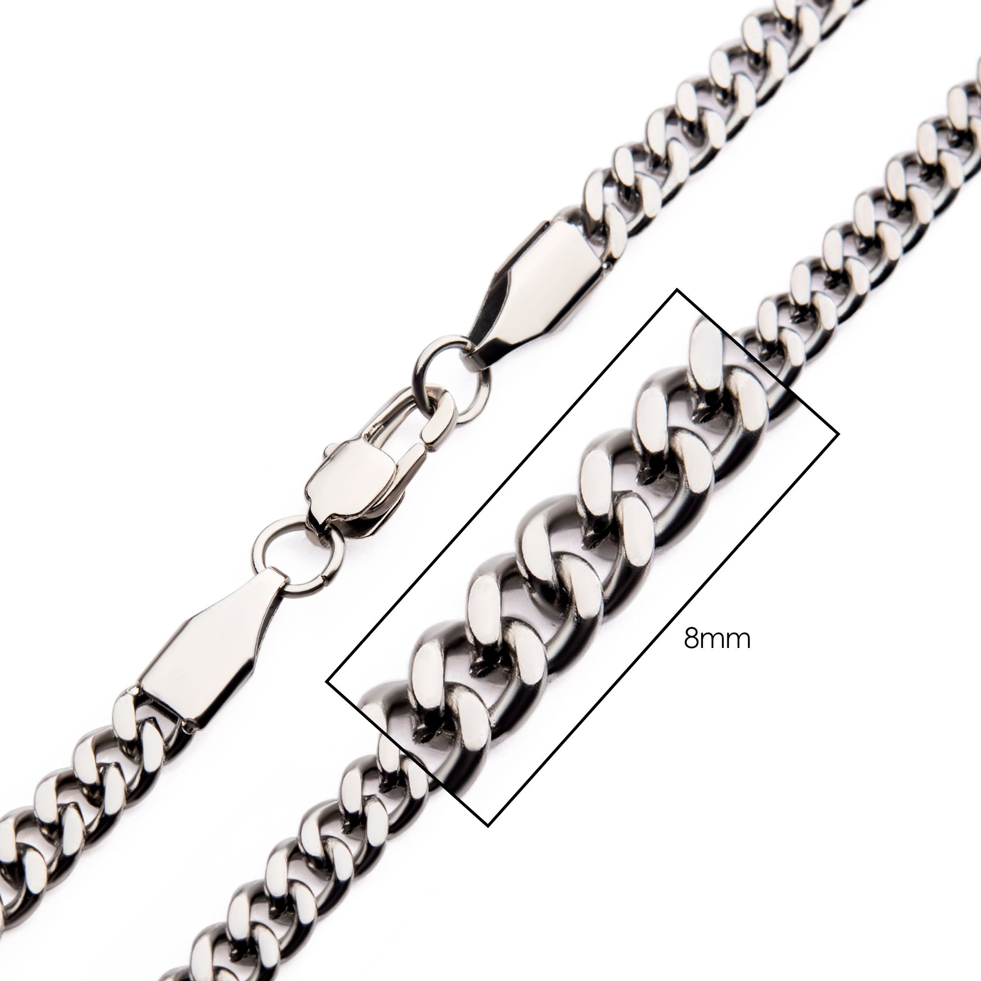 8mm Steel Diamond Cut Curb Chain Milano Jewelers Pembroke Pines, FL