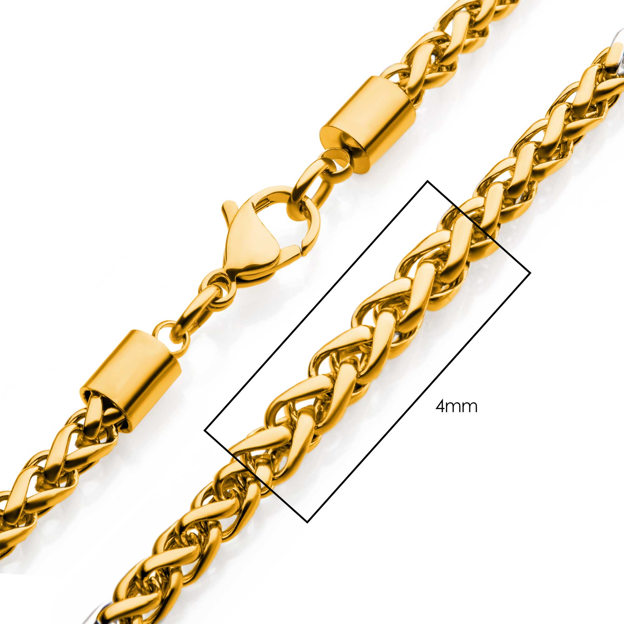4mm 18K Gold Plated Wheat Chain Ken Walker Jewelers Gig Harbor, WA