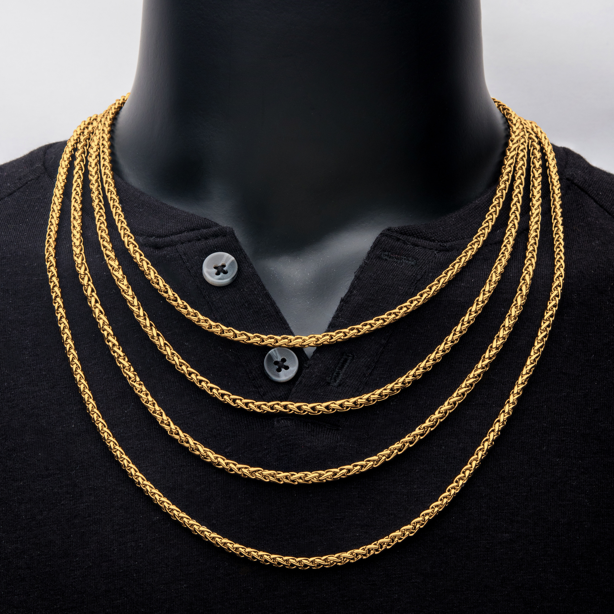 4mm 18K Gold Plated Wheat Chain Image 2 Milano Jewelers Pembroke Pines, FL