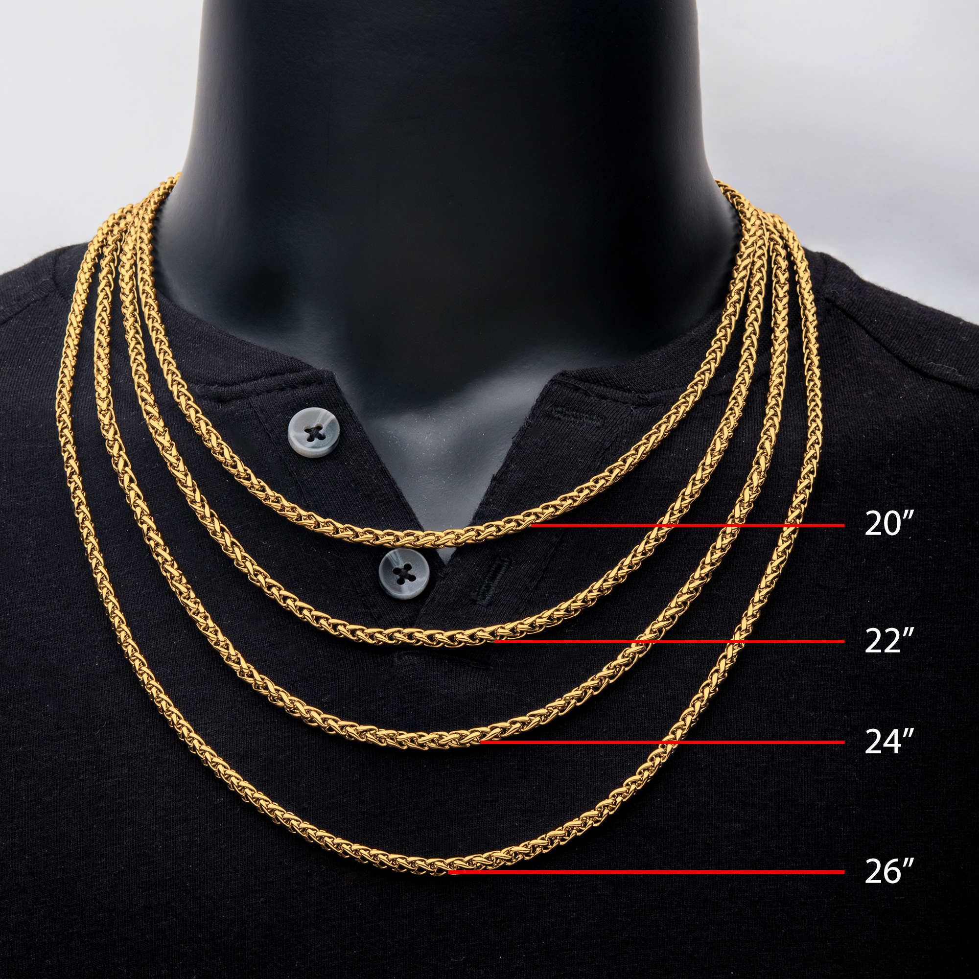 4mm 18K Gold Plated Wheat Chain Image 3 Ritzi Jewelers Brookville, IN
