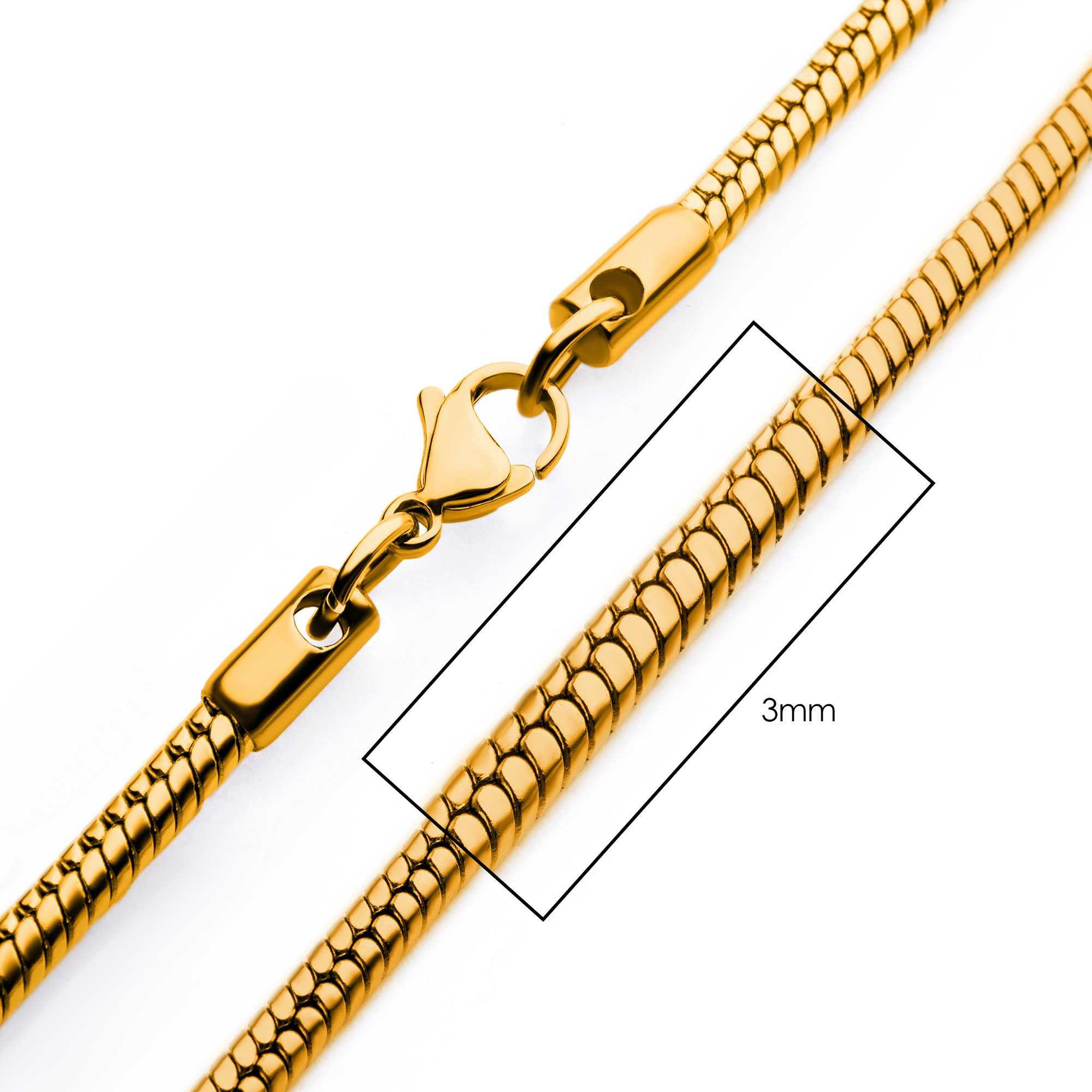 3mm 18K Gold Plated Rattail Chain Milano Jewelers Pembroke Pines, FL