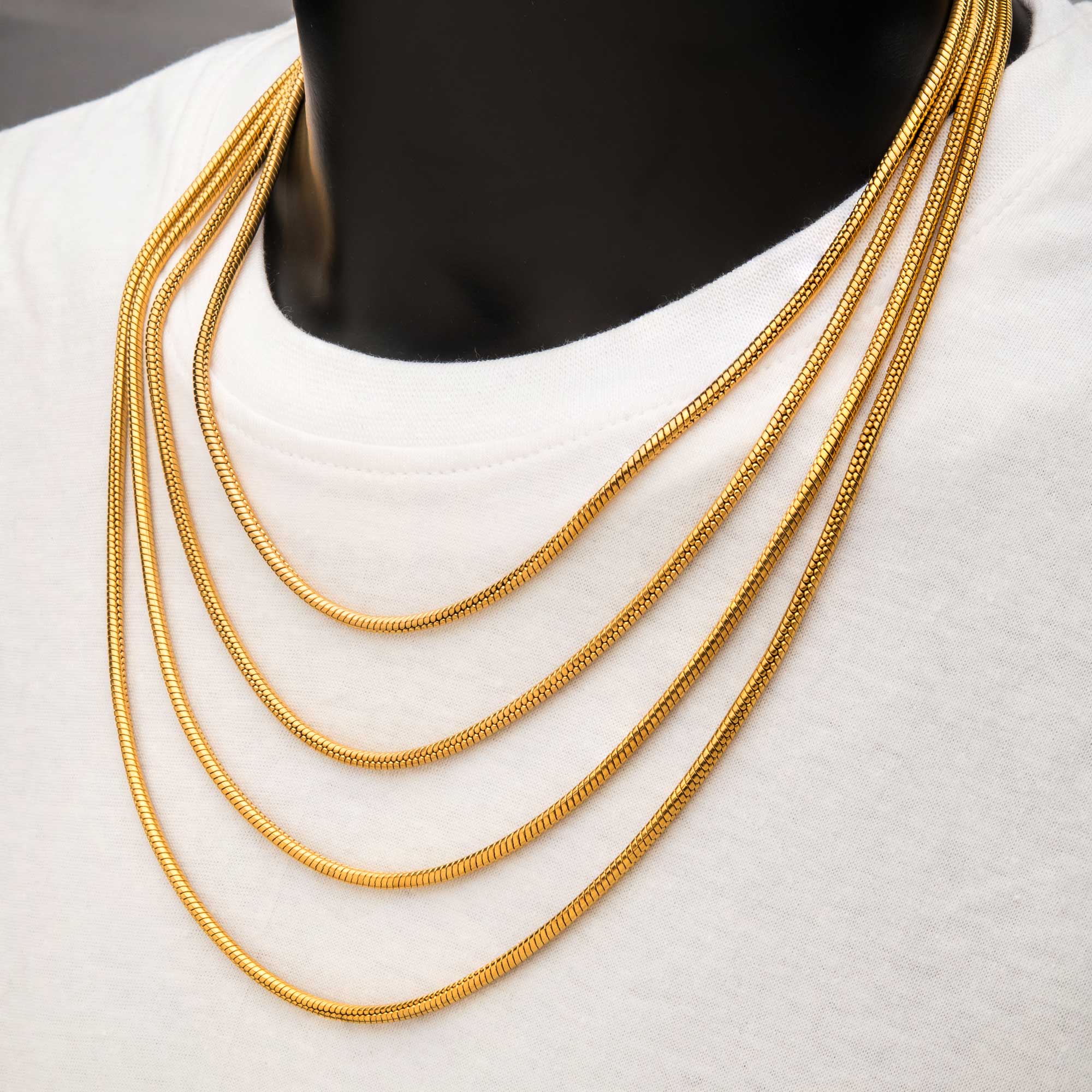 3mm 18K Gold Plated Rattail Chain Image 3 Jayson Jewelers Cape Girardeau, MO
