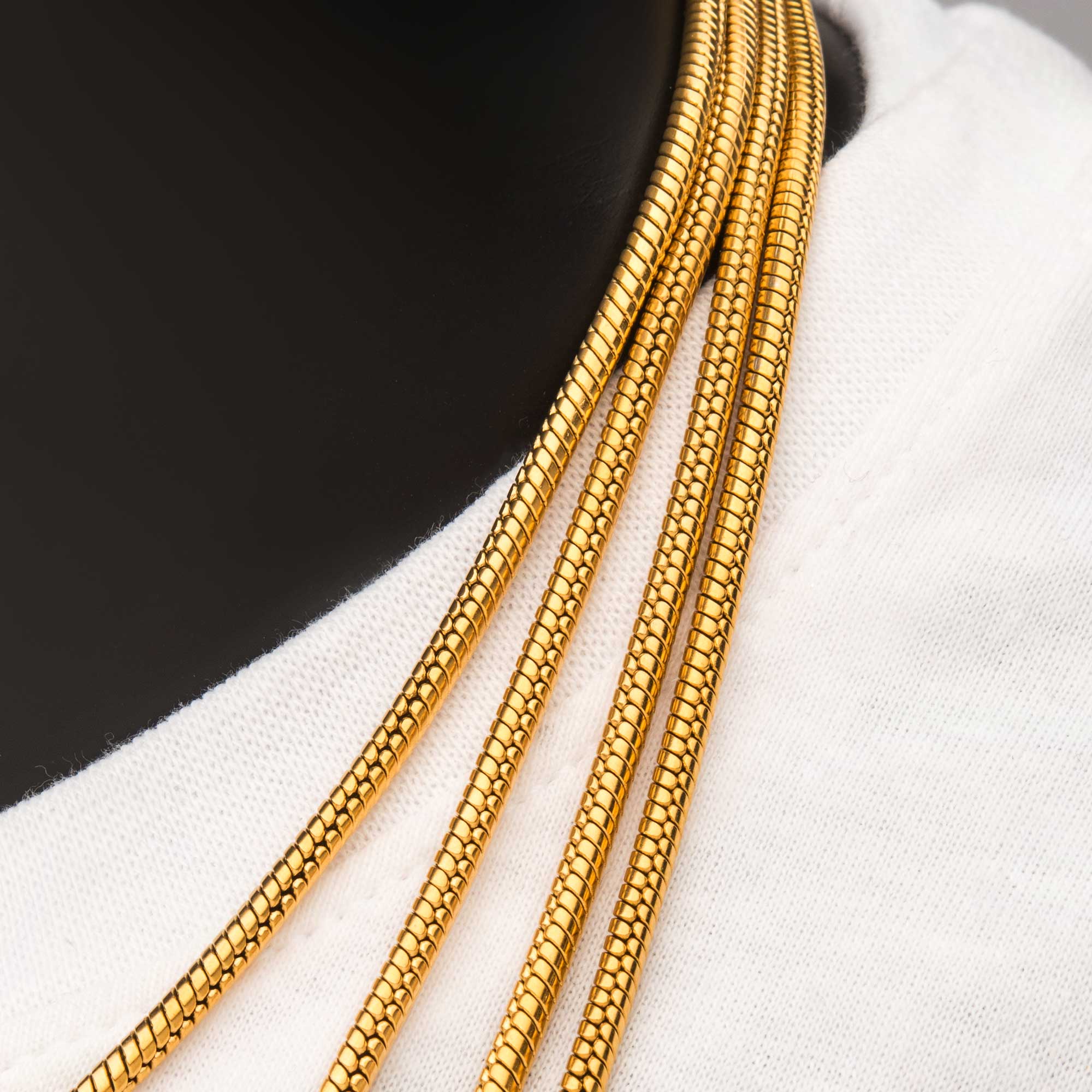 3mm 18K Gold Plated Rattail Chain Image 4 Milano Jewelers Pembroke Pines, FL