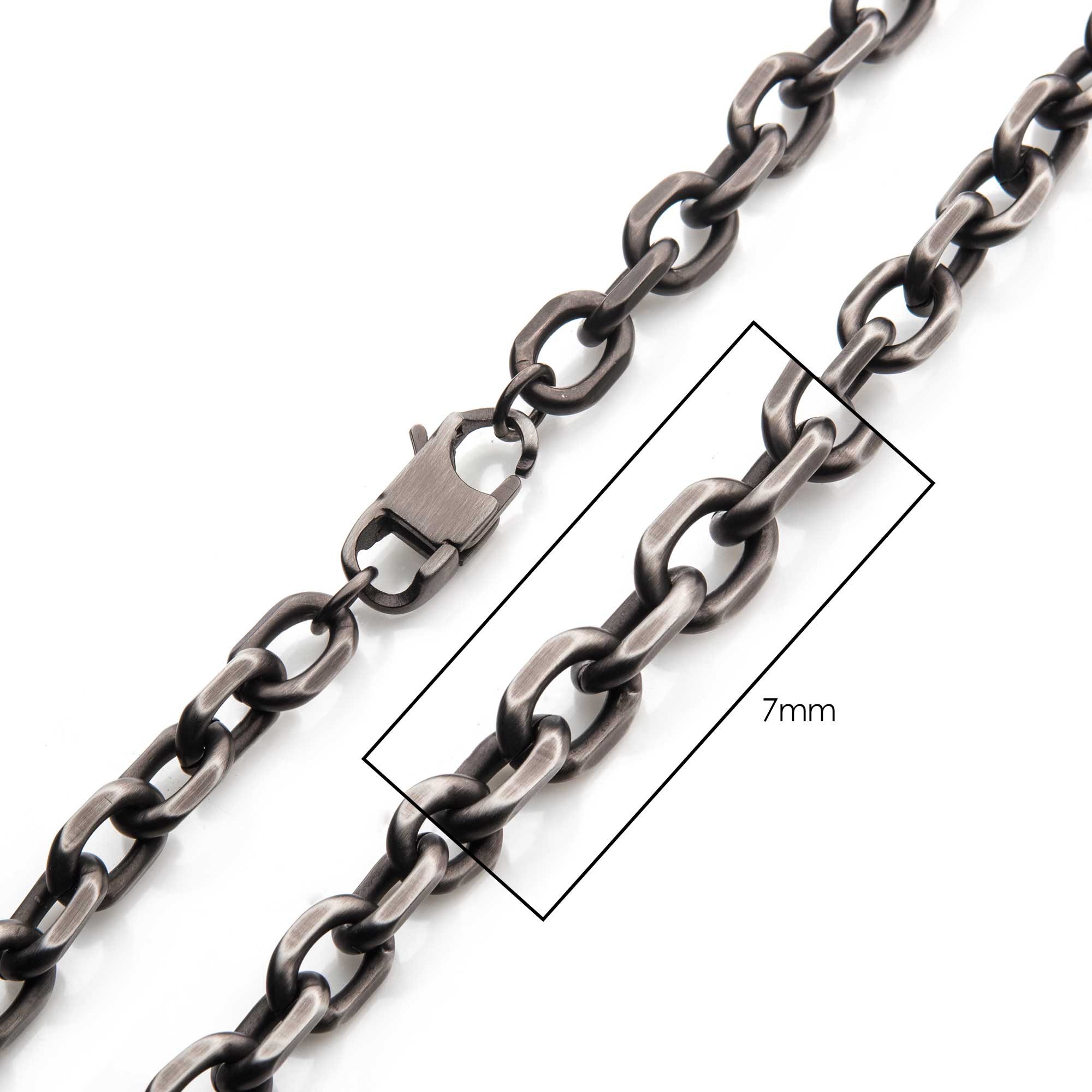 7mm Oxidized Steel Knife Edge Link Chain Spath Jewelers Bartow, FL