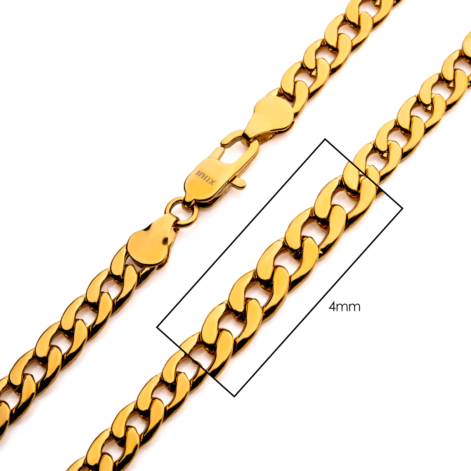 4mm 18K Gold Plated Classic Curb Chain Milano Jewelers Pembroke Pines, FL