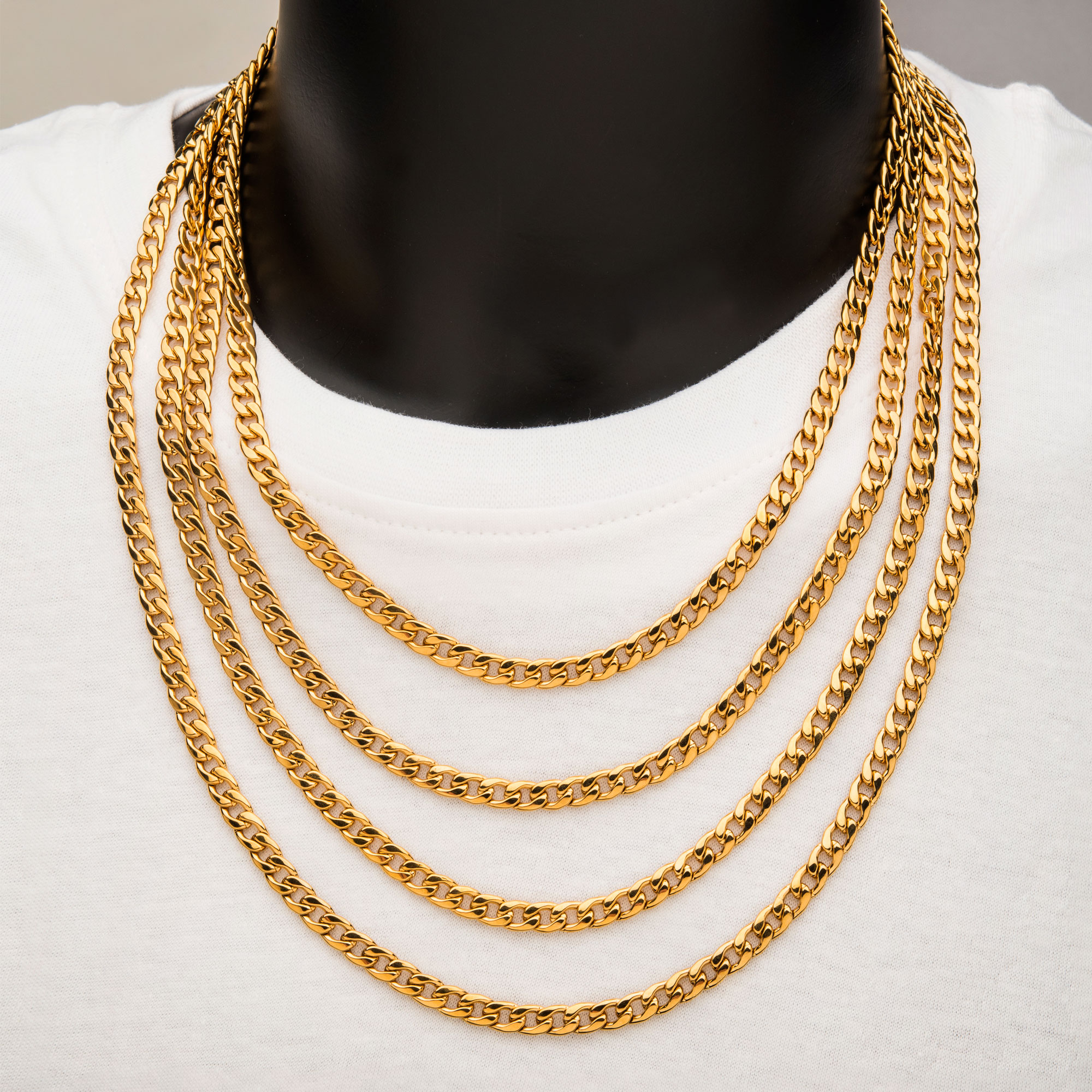 4mm 18K Gold Plated Classic Curb Chain Image 2 Midtown Diamonds Reno, NV