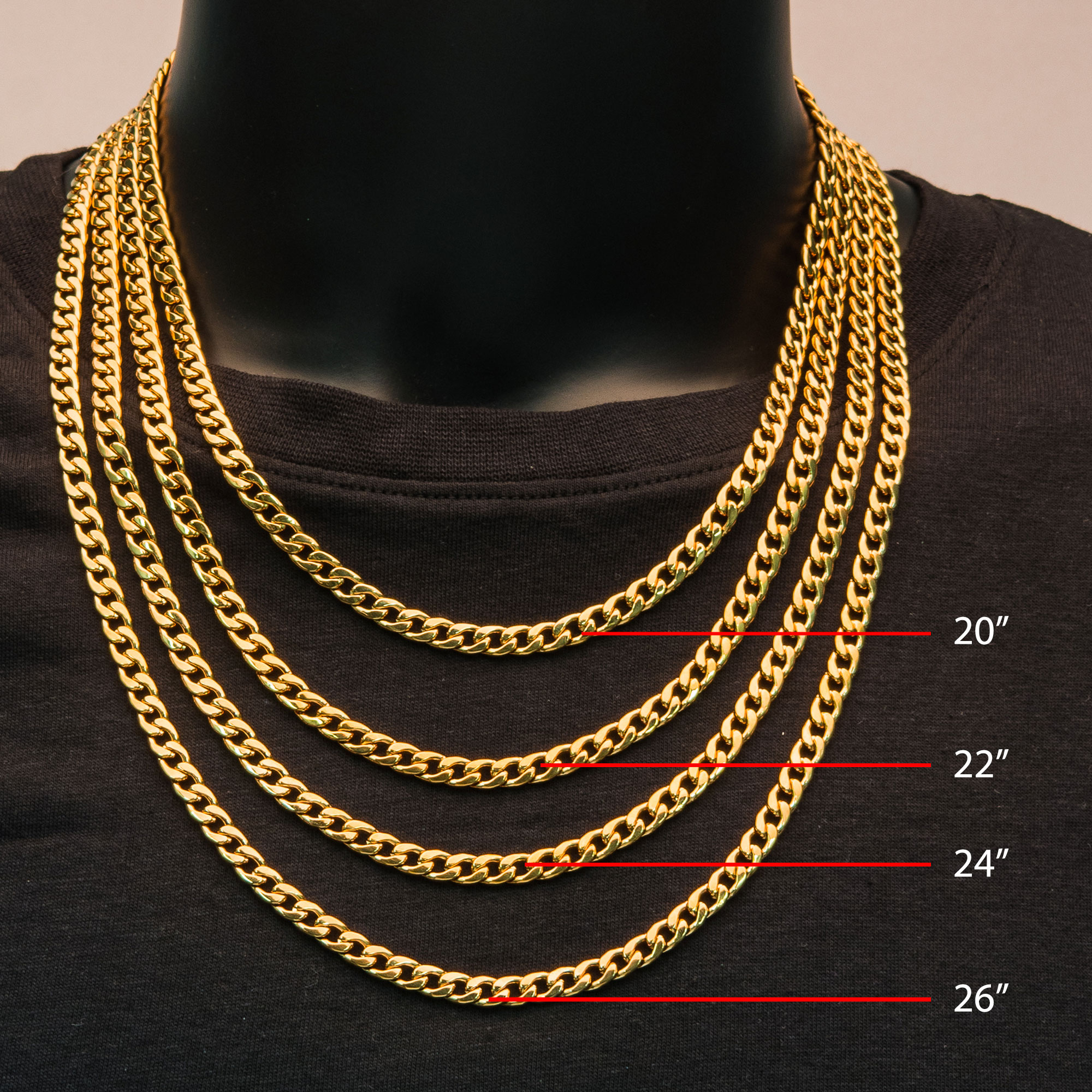 4mm 18K Gold Plated Classic Curb Chain Image 5 Spath Jewelers Bartow, FL