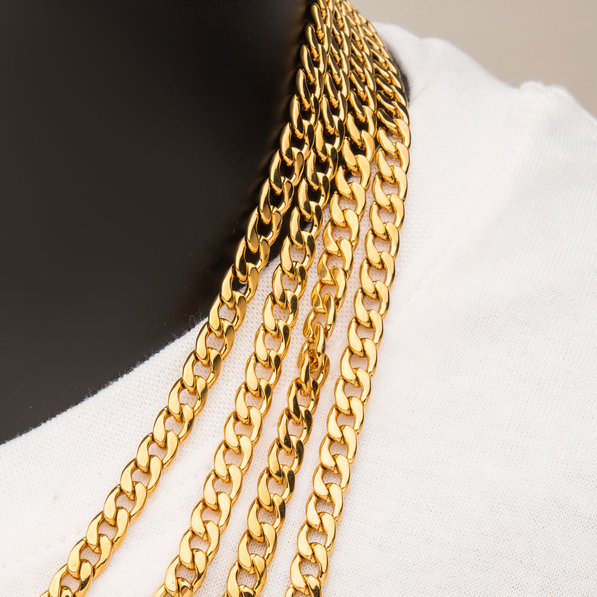6mm 18K Gold Plated Classic Curb Chain Image 4 P.K. Bennett Jewelers Mundelein, IL