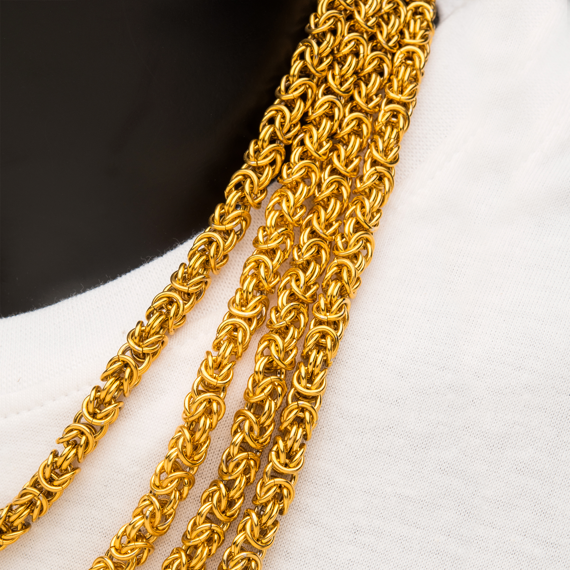 6mm 18K Gold Plated King Byzantine Chain Image 4 Milano Jewelers Pembroke Pines, FL