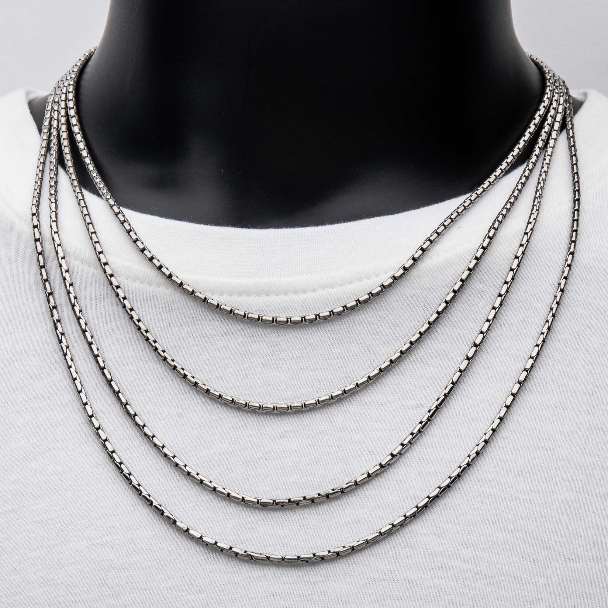3mm Oxidized Steel Boston Link Chain Image 2 Thurber's Fine Jewelry Wadsworth, OH